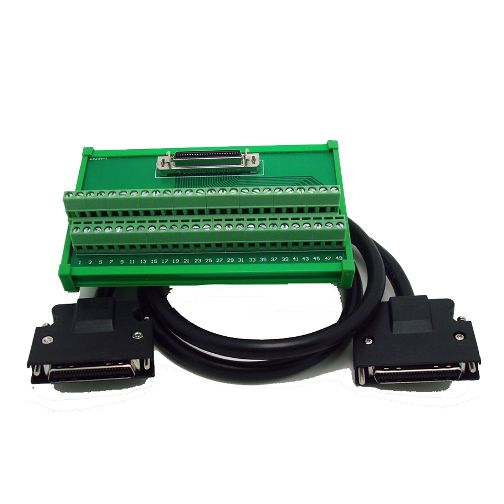 SCSI 50 Pin Terminal Blocks Breakout Board Adapter Male Drive Cable One Meter-