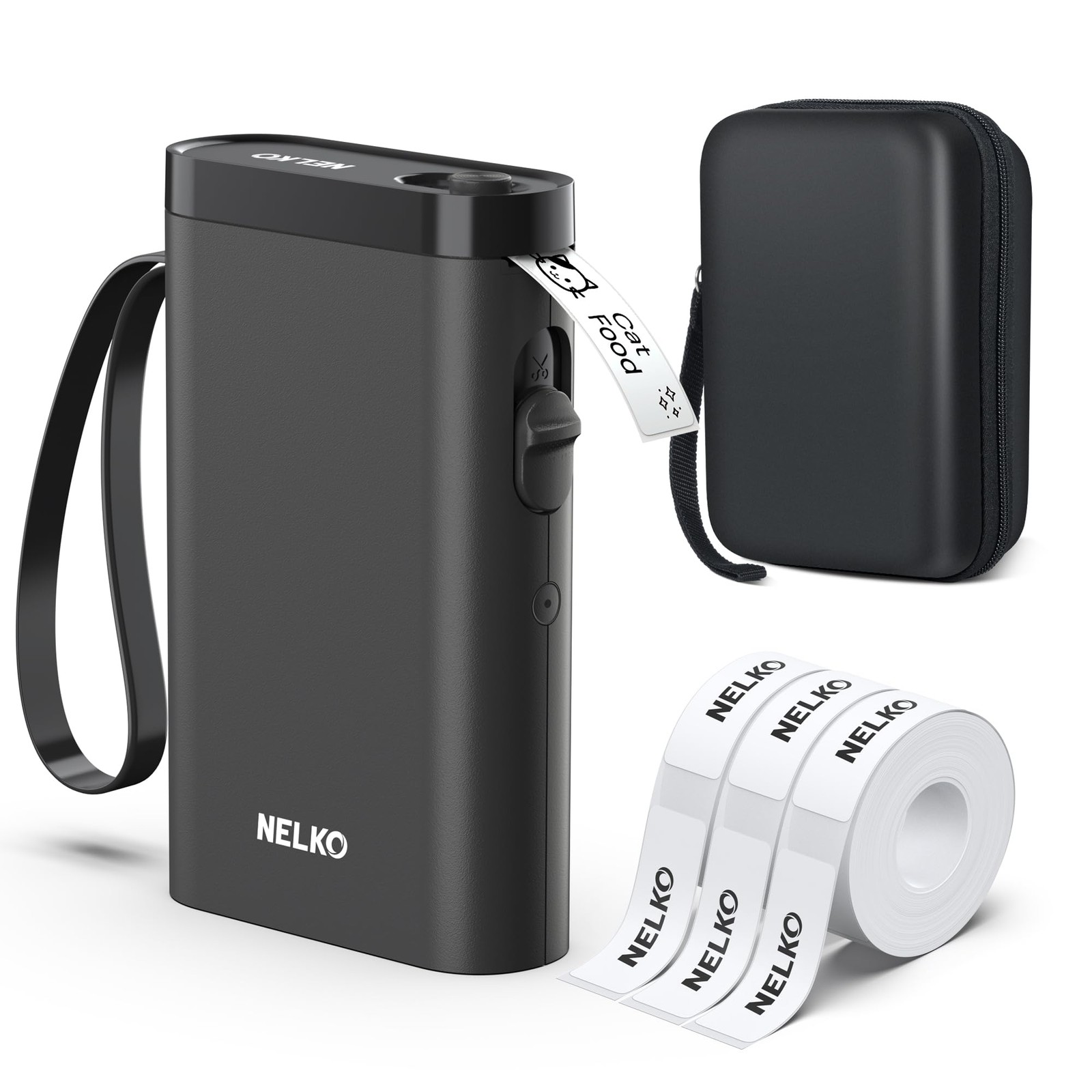 Nelko Label Maker Machine with Tape, P21 Bluetooth Label Printer with 3 Tapes &