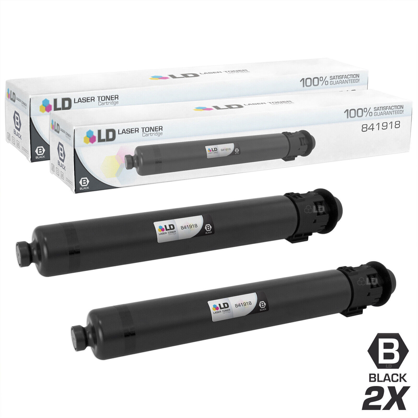LD Compatible Ricoh 841918 2PK BLK Toners for Ricoh Aficio MP C2003/C2503