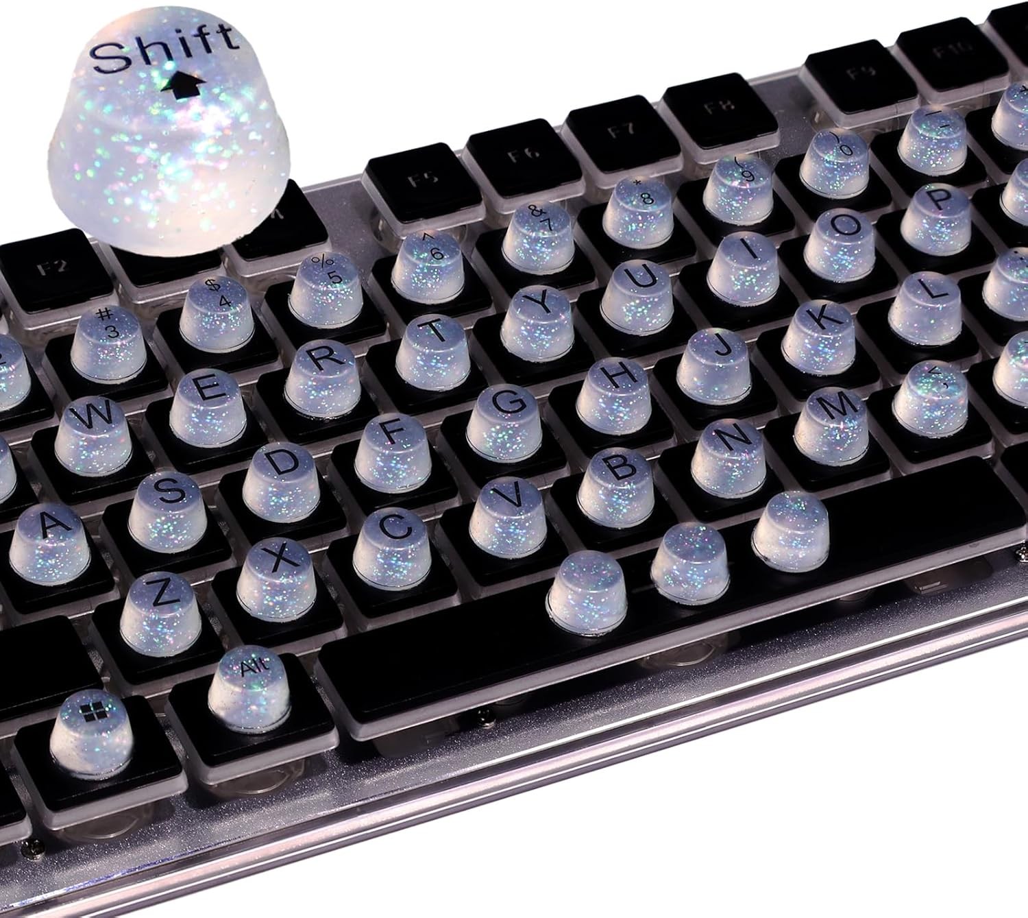 Raised Keyboard Stickers for Long Nails, Bling Keyboard Bubbles for Women with L
