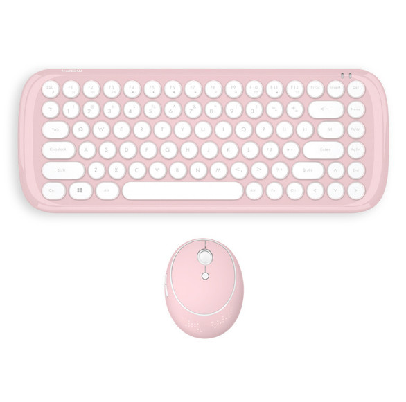 Durable 1 Set Colours Round Keycap Mini Wireless Keyboard & Mouse Set