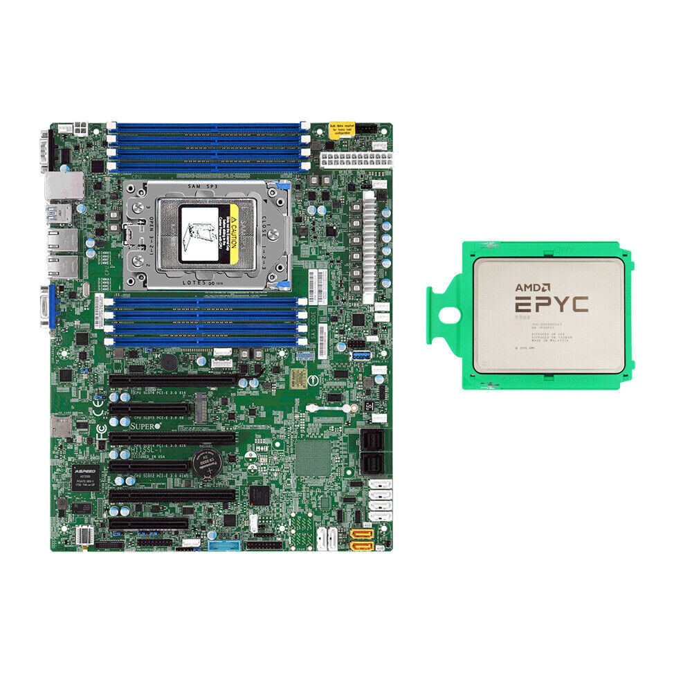 Supermicro H11SSL-i Motherboard + AMD EPYC 7502 32-Core CPU 2.5-3.35GHz