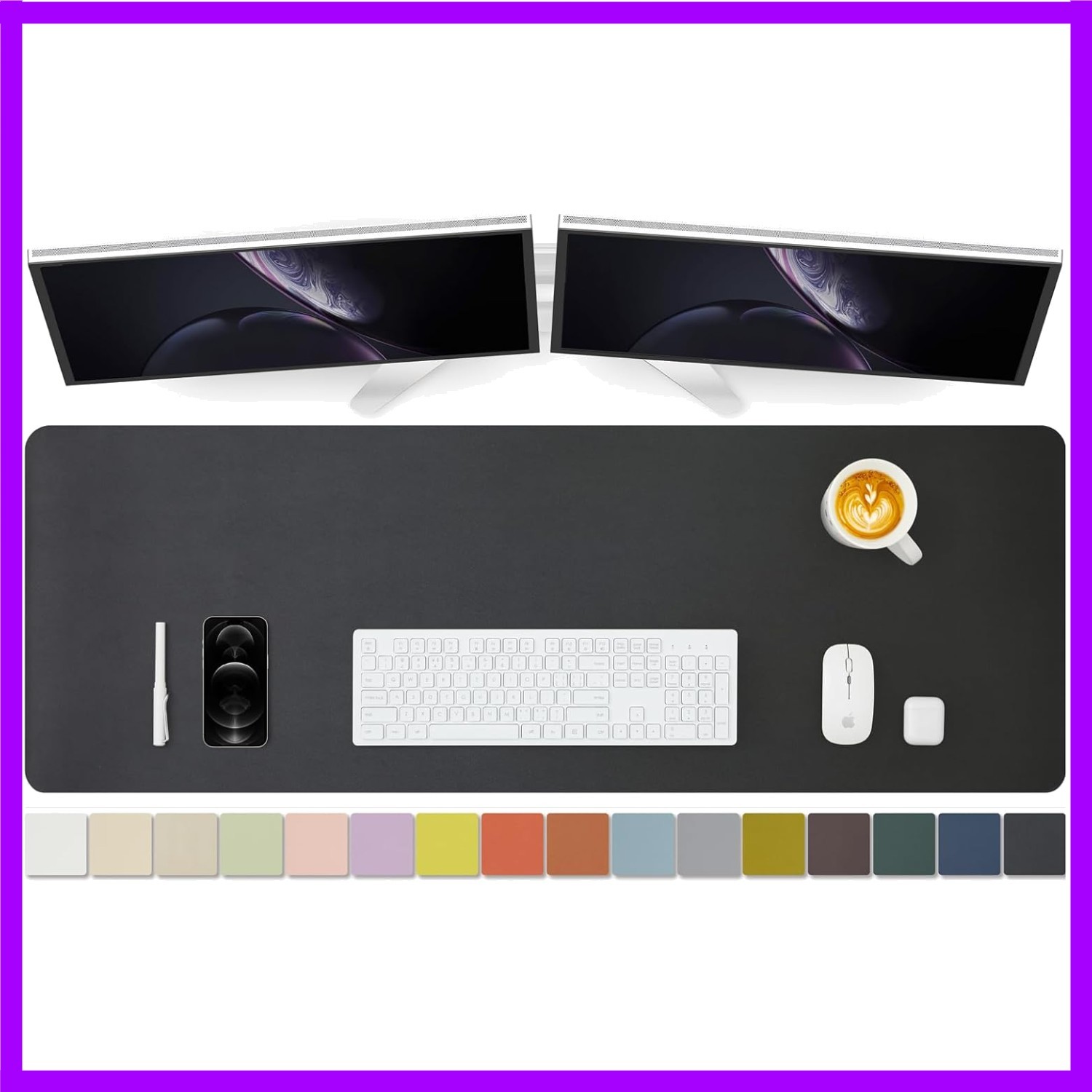 Large Desk Mat - 47.2"x 17" Non-Slip PU Desk Pad for Office and Home - Ideal ...