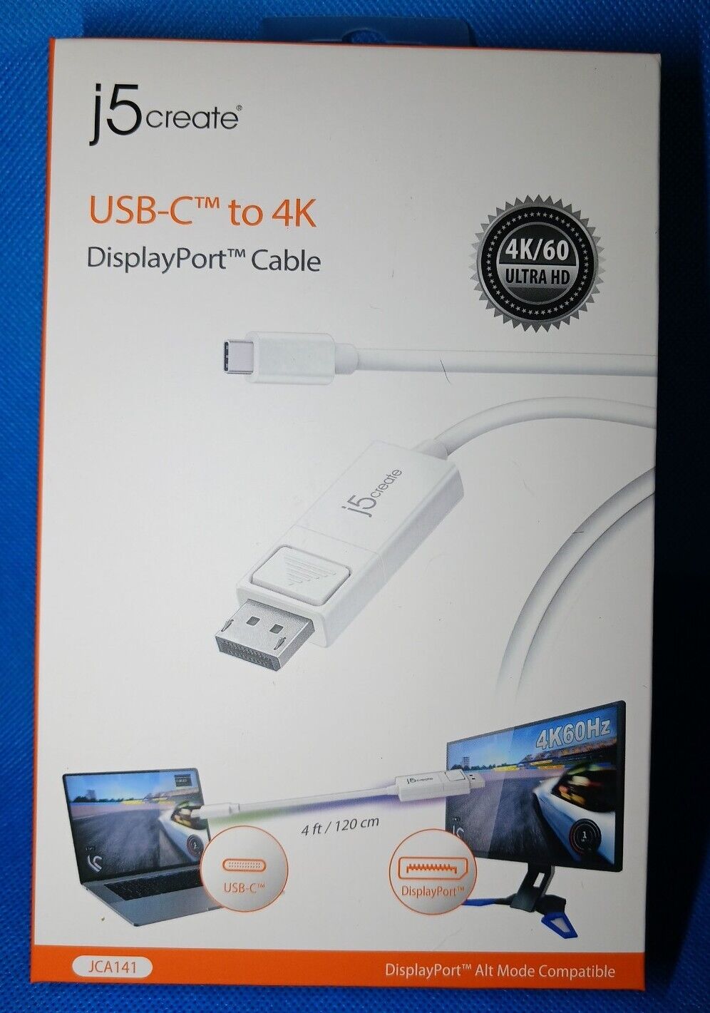 j5 Create USB-C to 4K HDMI DisplayPort Cable Ultra HD 4k/60 ~ BRAND NEW