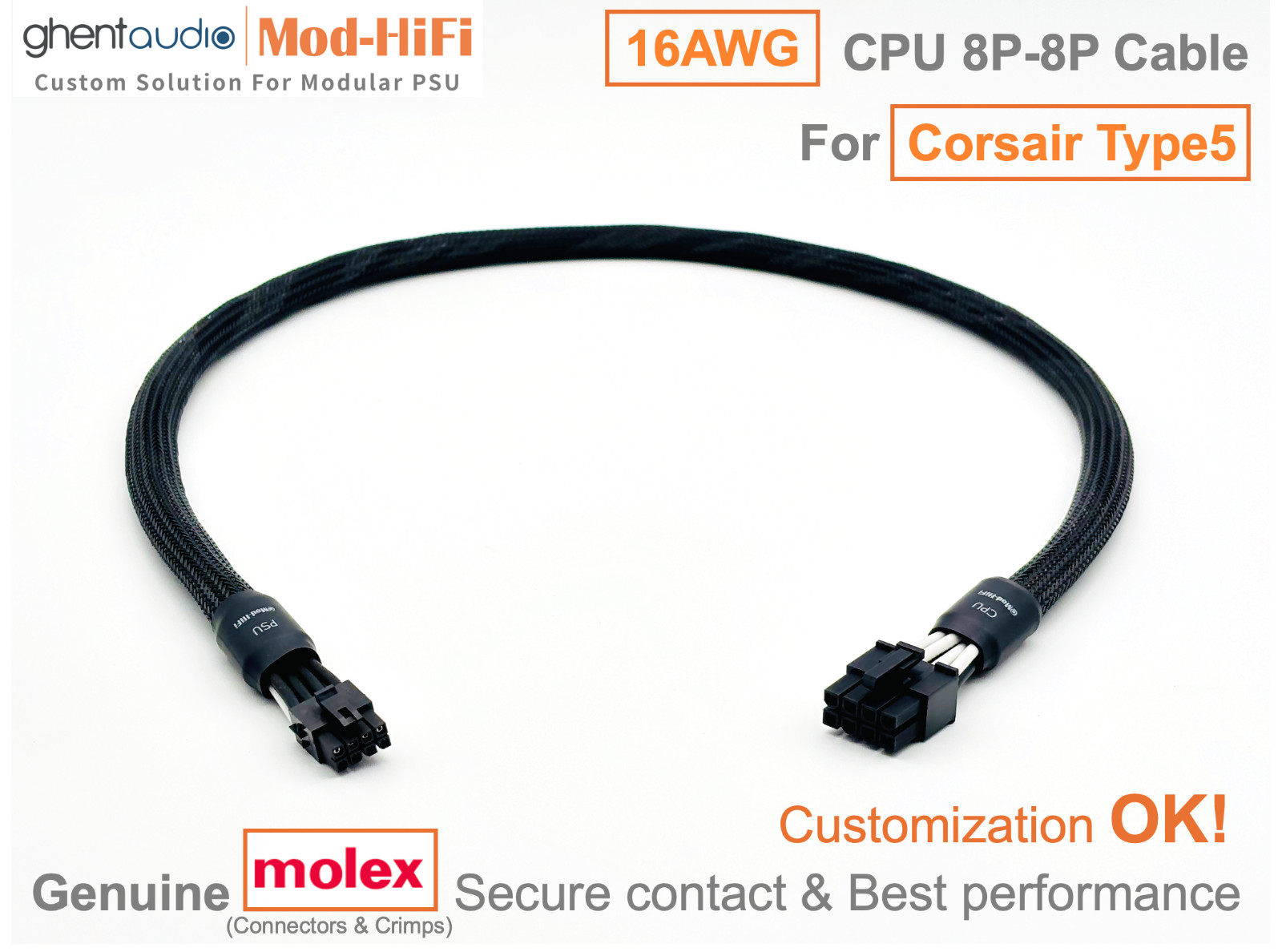 ⚡️16AWG CPU 8P Cable for Corsair SF Series SF750 SF850 SF1000 - 📏70cm / 27 inch