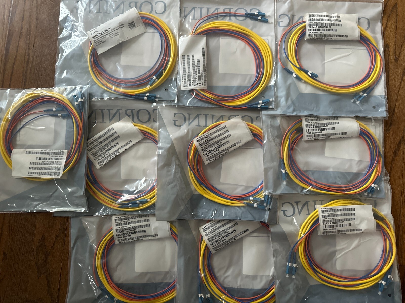 10X Corning 2F MIC Fiber Optic Riser LCUPC/LCUPC 3M Jumper Patch 020202G8120003M
