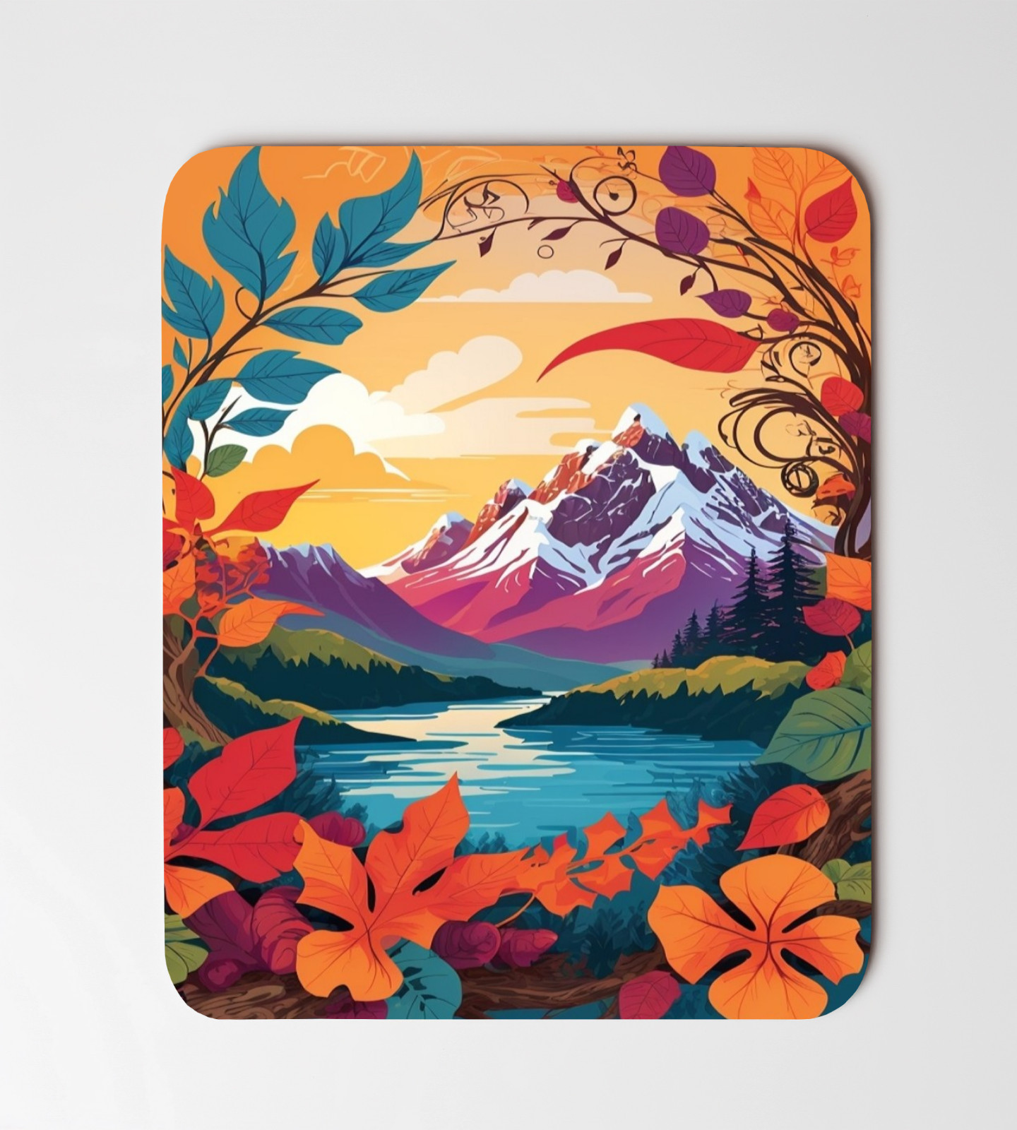 Plants Mountains River Landscape Mouse Pad 8"x9.5" Non Slip Rectangle Mousepad