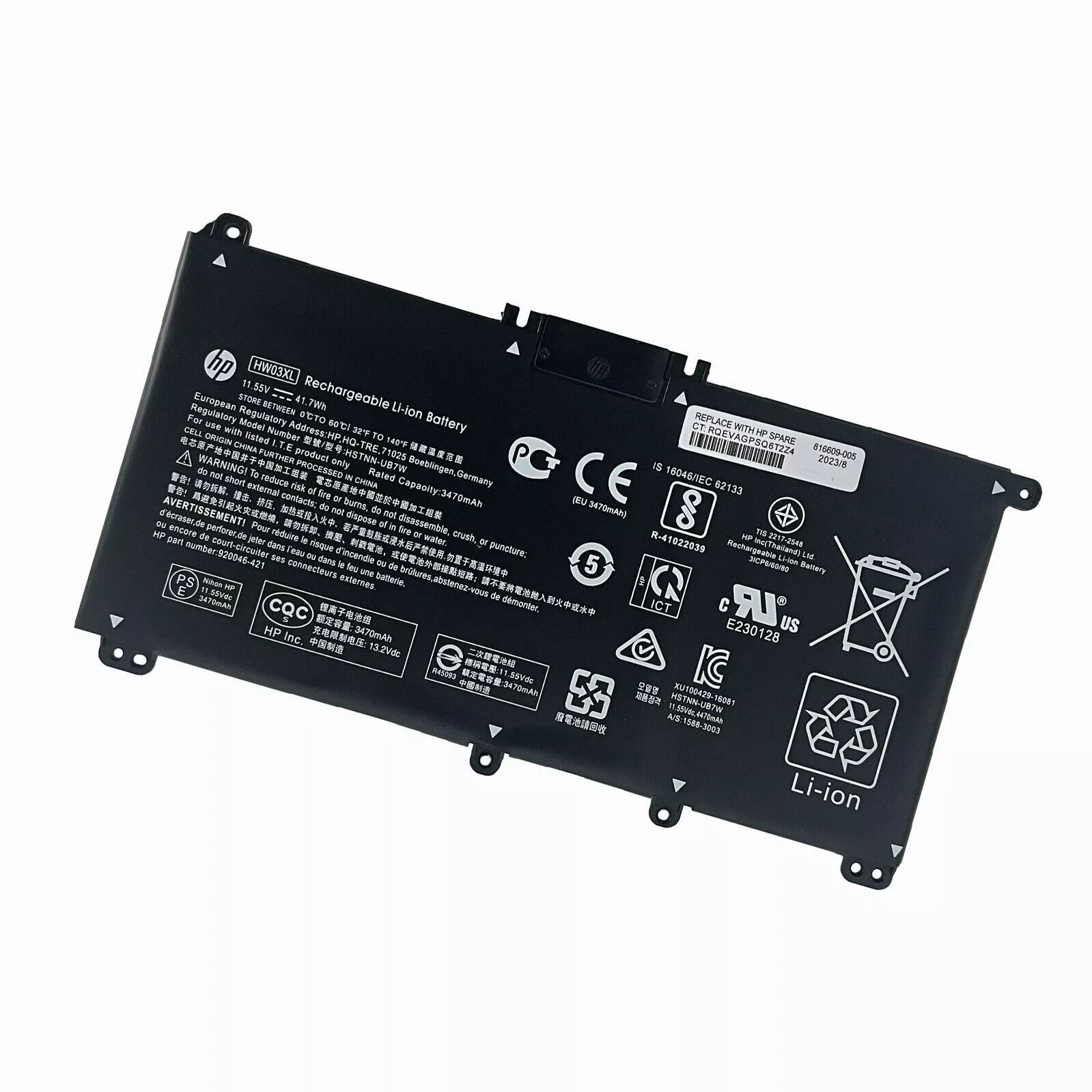 OEM Genuine HW03XL Battery for HP Pavilion 17-CN 17-CP 15-EG 15-EH L96887-421 US