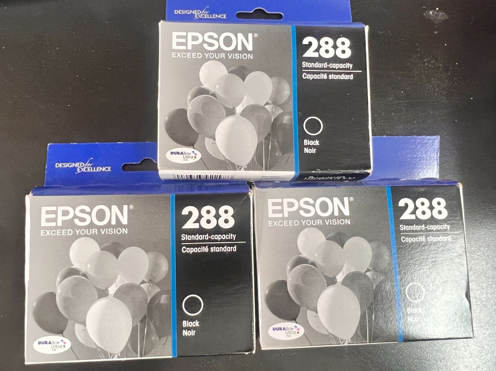 T288120 New Genuine Epson 288 Black (3-pack) Ink Cartridges 5/25+ 2983/3