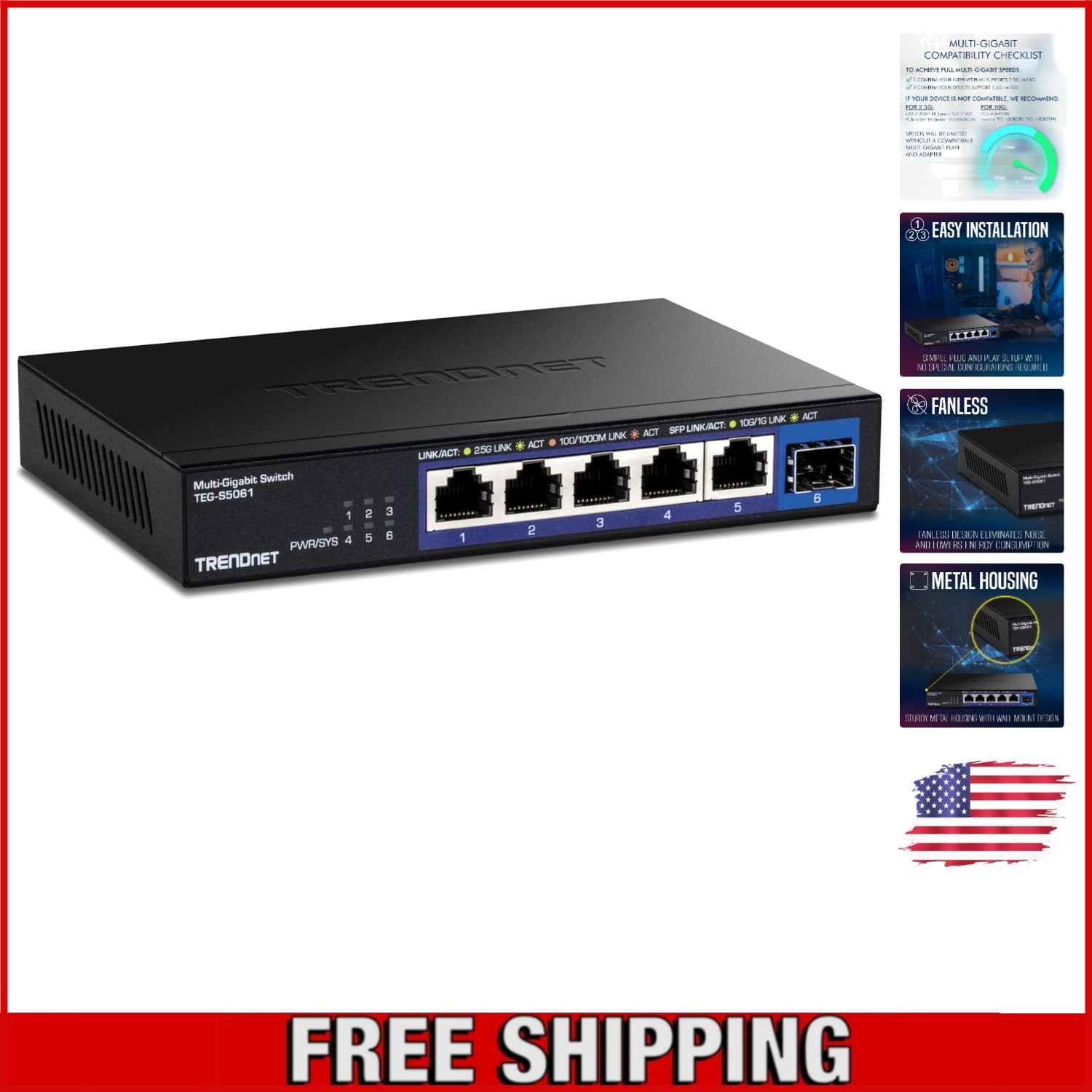 High-Speed 2.5G Unmanaged Switch - 6 Ports & 10G SFP+ for Ultimate Performance