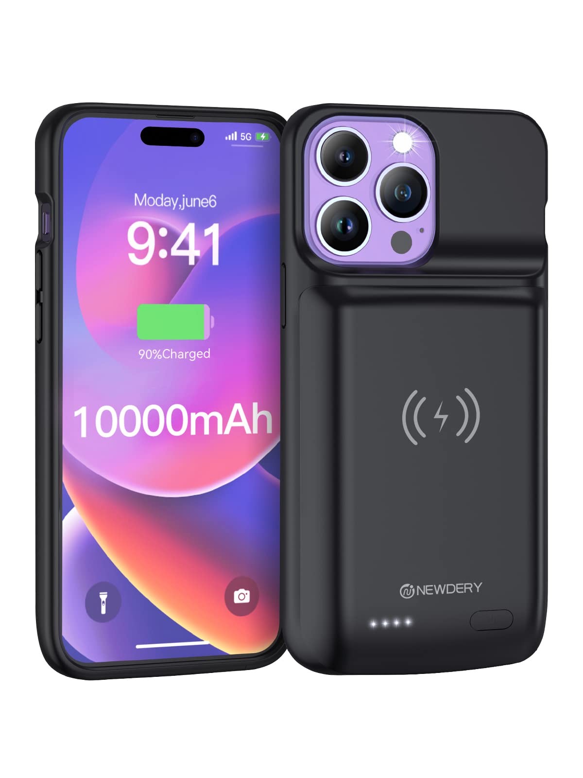 NEWDERY Battery Case for iPhone 14 Pro Max/14 Plus Black ZHX-641CW