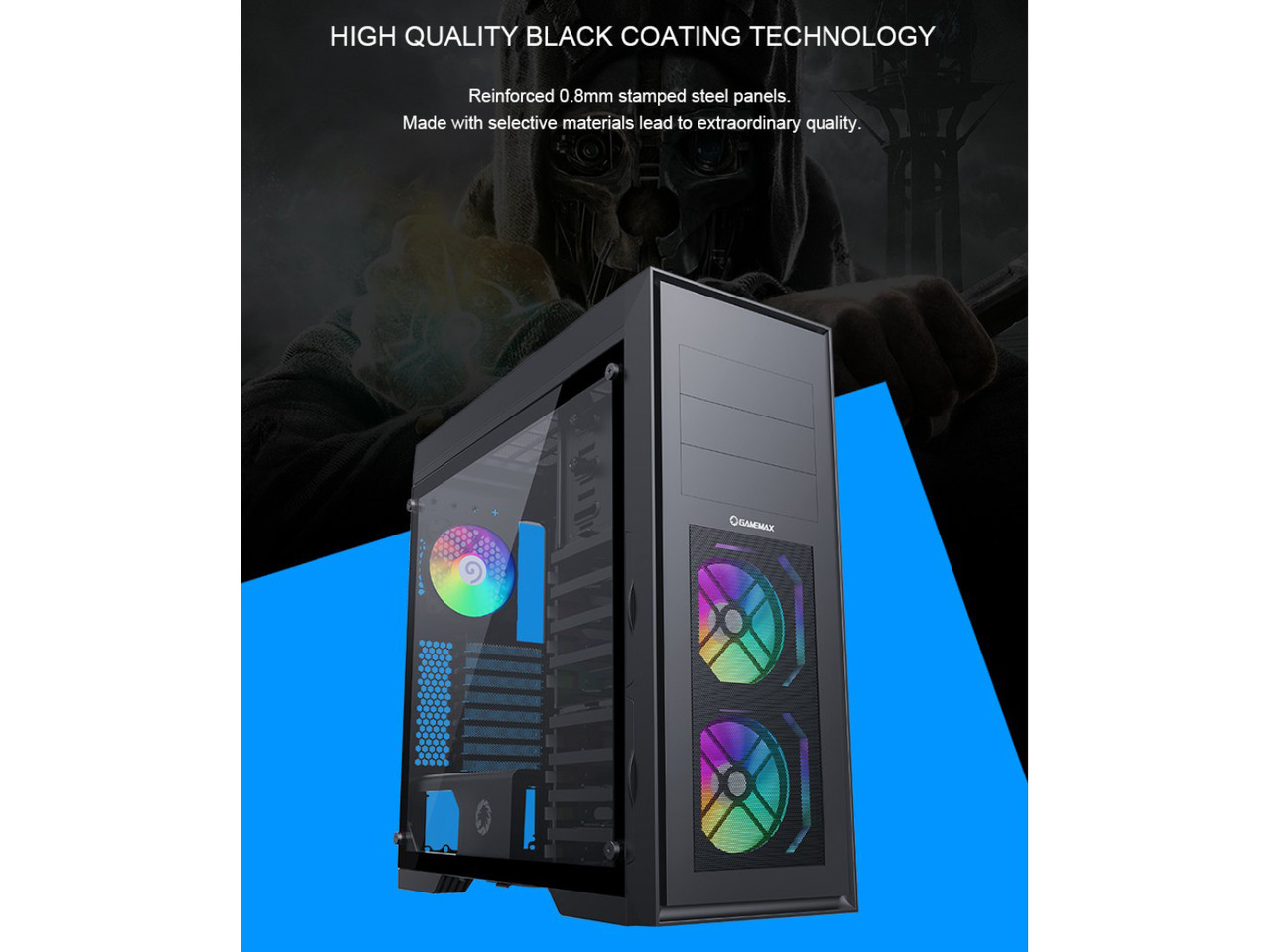 GAMEMAX MASTER 2 Black Tempered Glass USB3.0 and Type C Full Tower ATX Computer