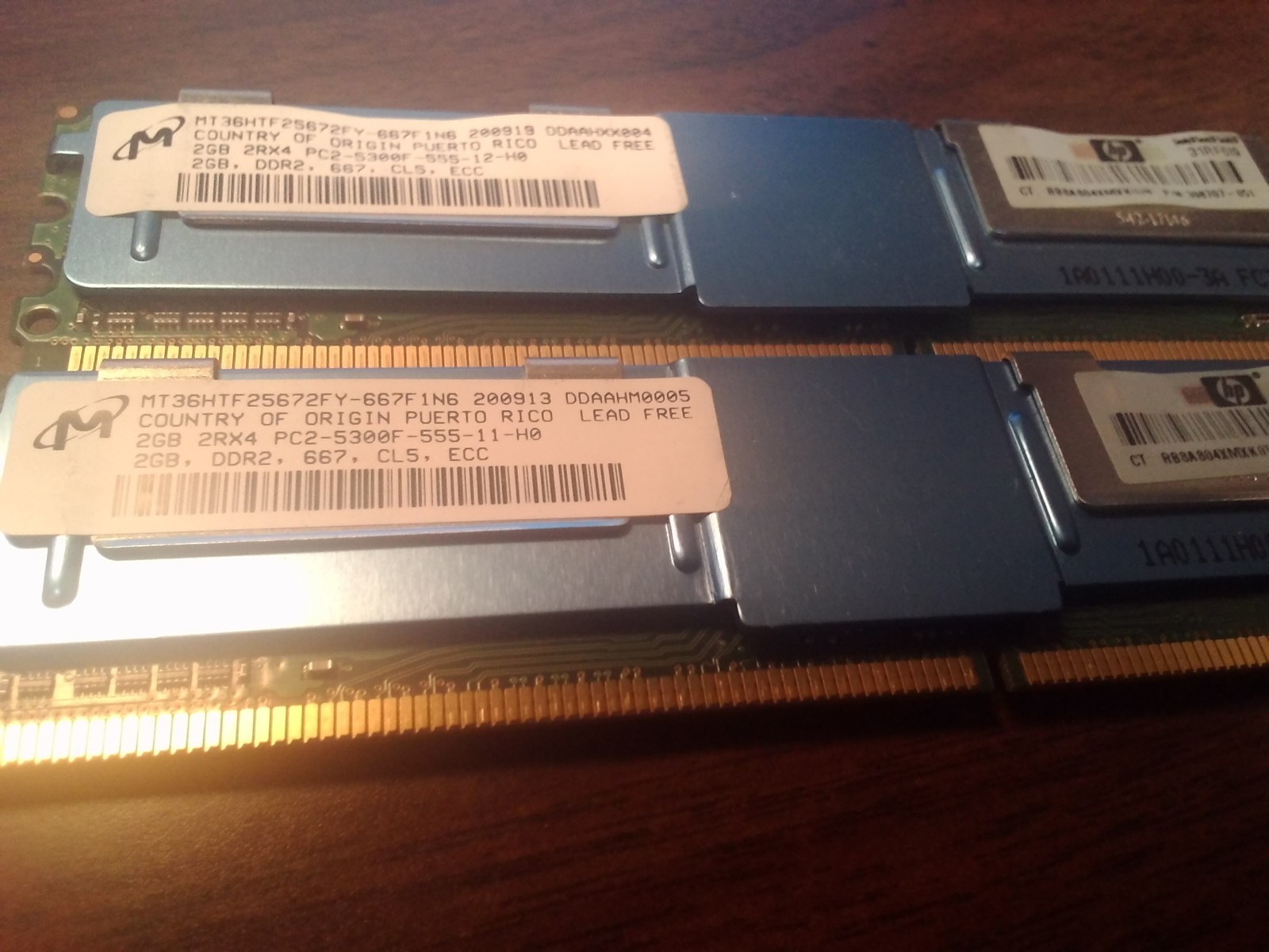 Micron 4GB 2x2GB PC2-5300F DDR2-667MHz ECC MT36HTF25672FY-667F1E4 RAM Memory
