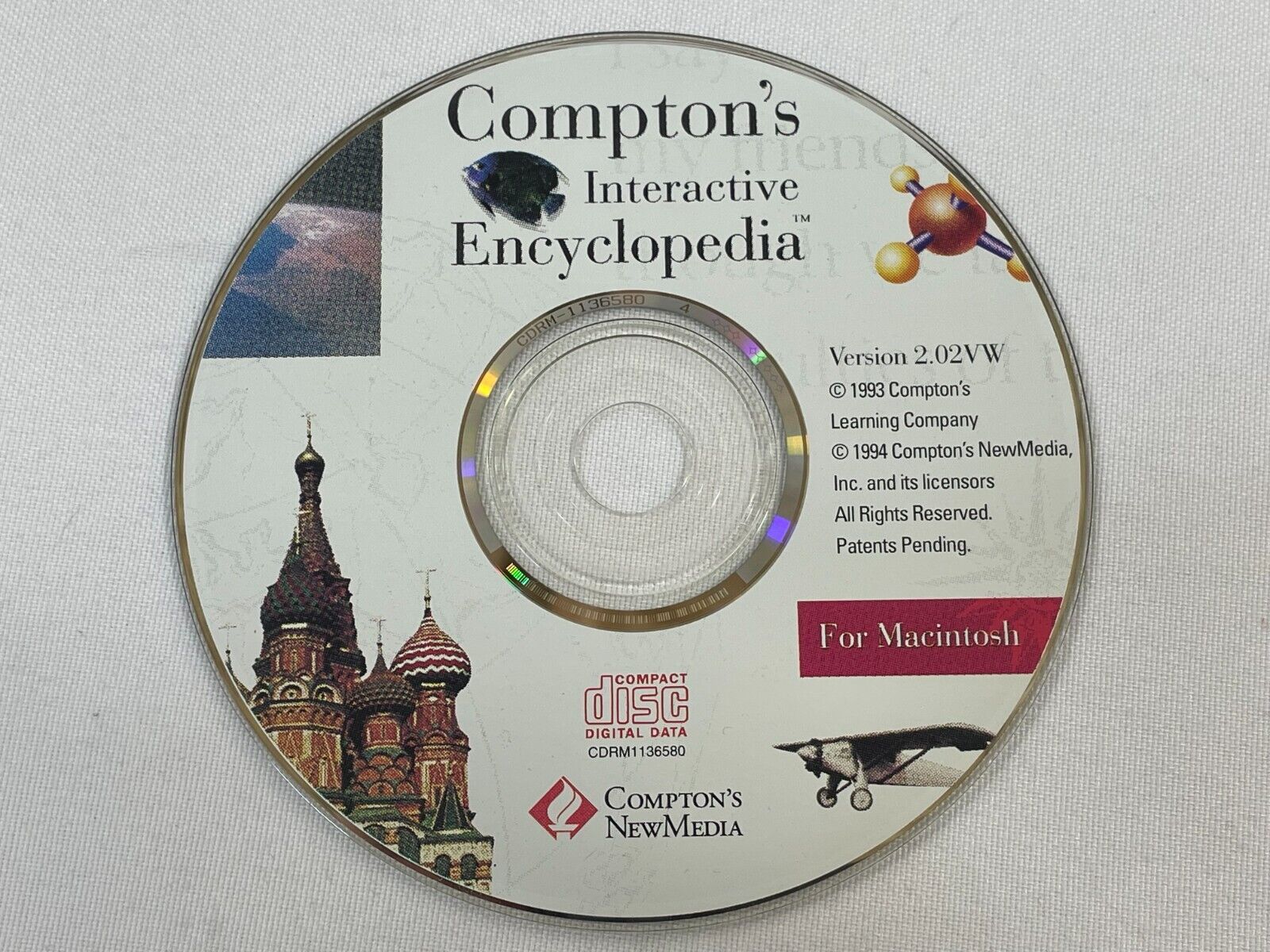 Vintage 1994 Compton's Interactive Encyclopedia CD-ROM Macintosh Mac Software