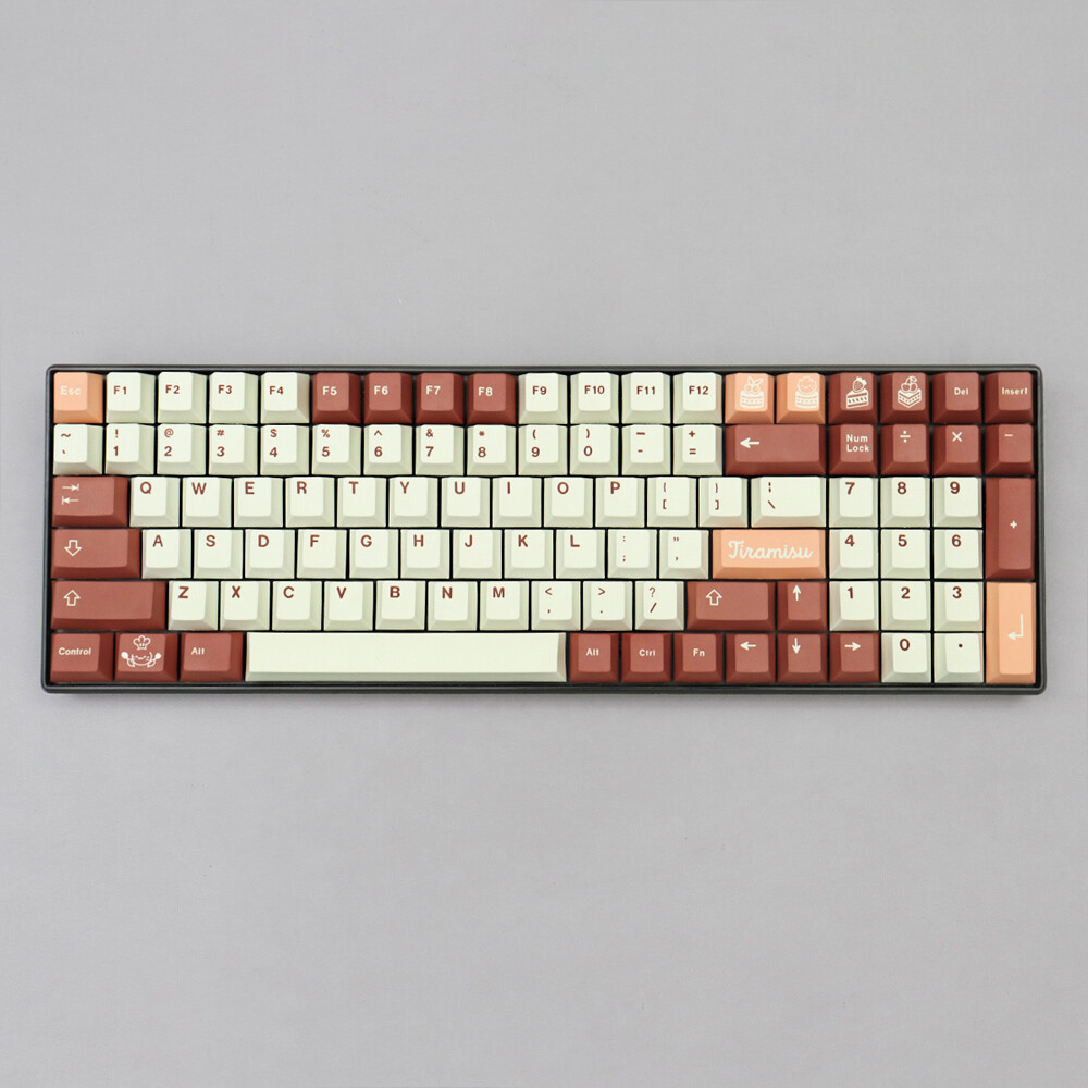 Tiramisu Theme Keycap Chocolate Color 129 Keys Cherry Profile PBT For MX 