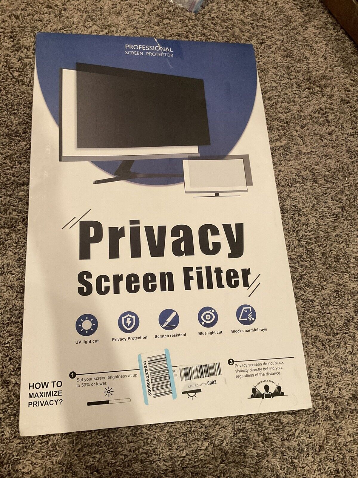32 Inch Computer Privacy Screen Filter for 16:10 Widescreen Monitor [2-Pack]