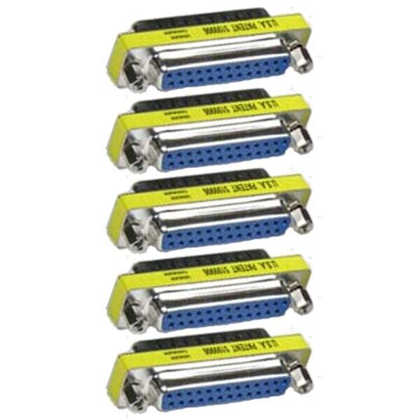 5x DB25 D-SUB 25-Pin Male to Female Port Saver Gender Changer Adapter Converter