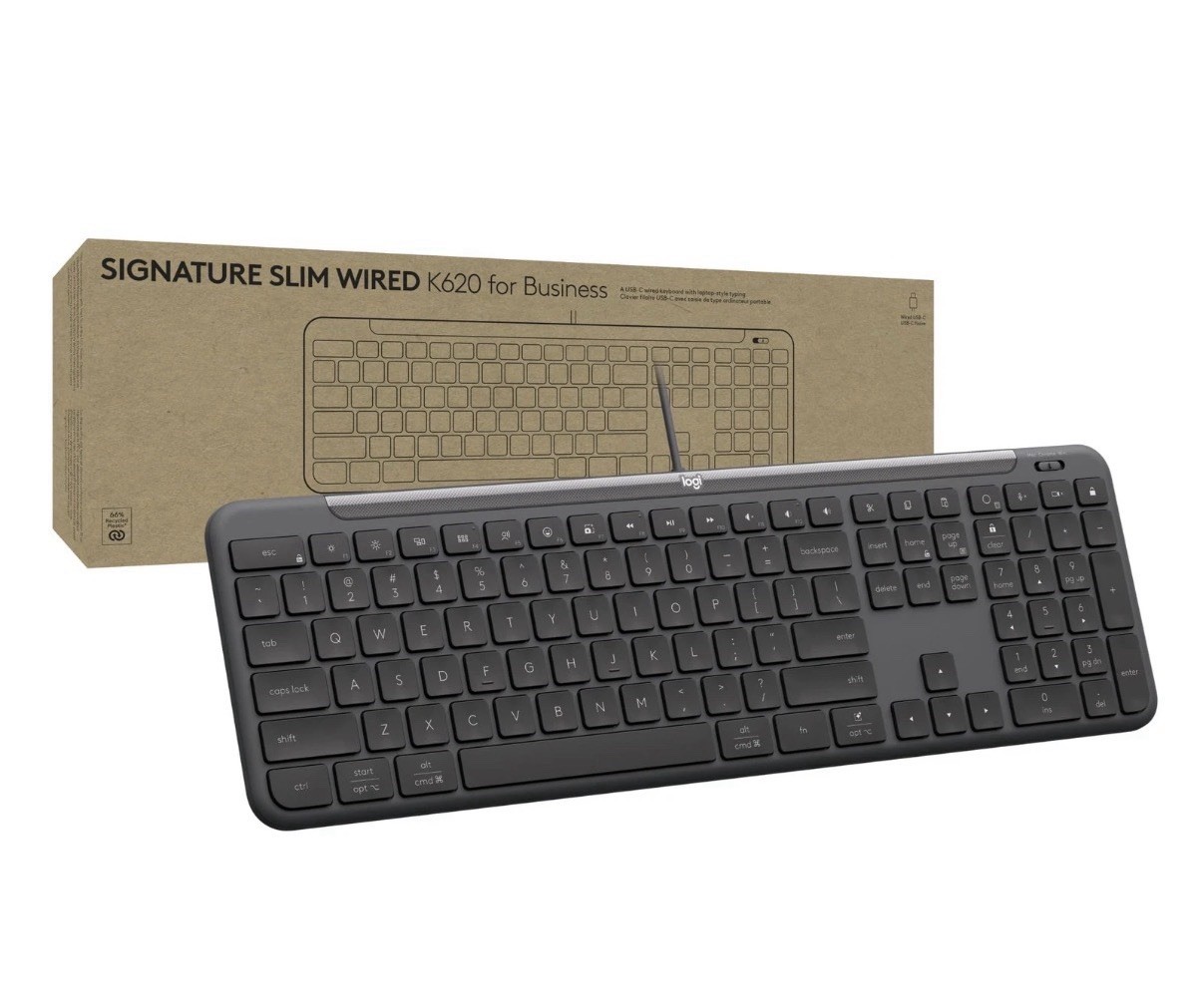Logitech SIGNATURE SLIM WIRED K620 for Business Full-Size Keyboard USB-C NEW NIB