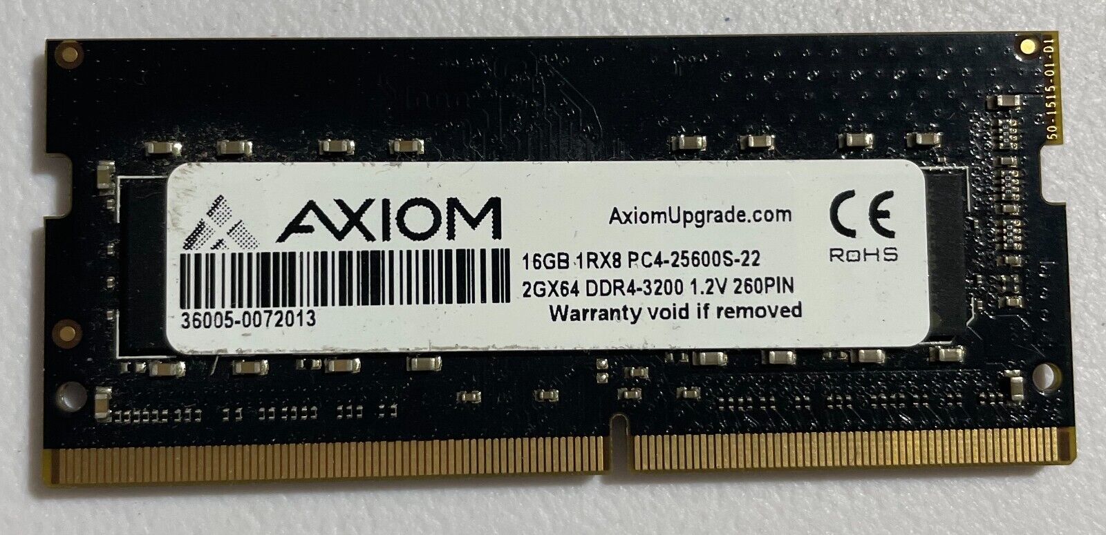 AXIOM 16GB 1Rx8 PC4-3200AA 25600MHz 36005-0071032