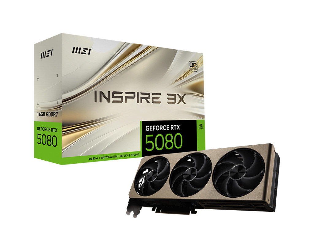 MSI GeForce RTX 5080 16G INSPIRE 3X OC Graphics Card - G5080-16I3C
