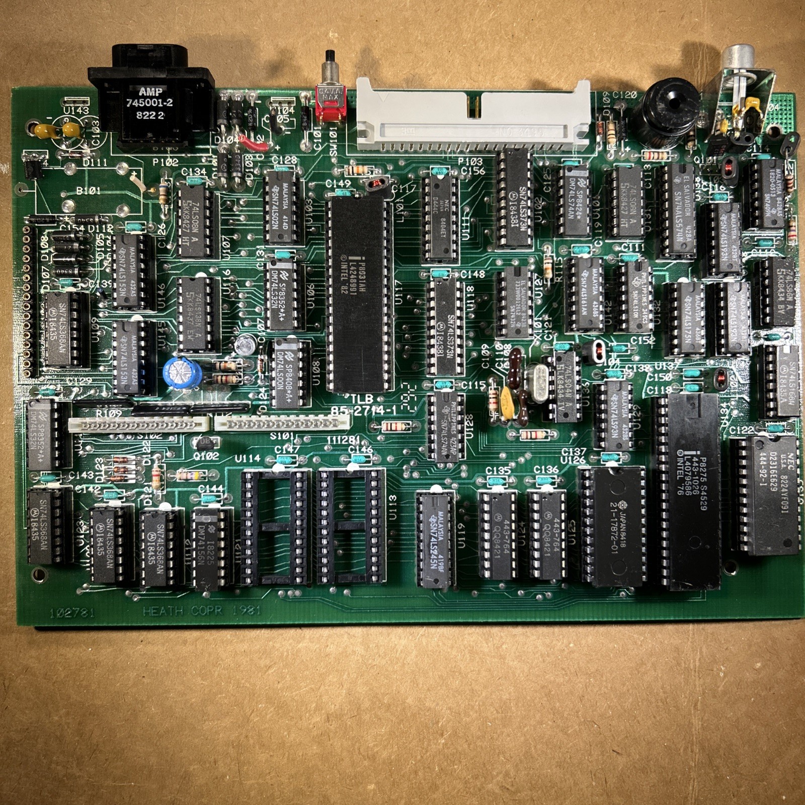 Heath Corp 85-2714 Terminal Logic Board 1981-Intel 8031+8275 Unused-Gold Con Pin