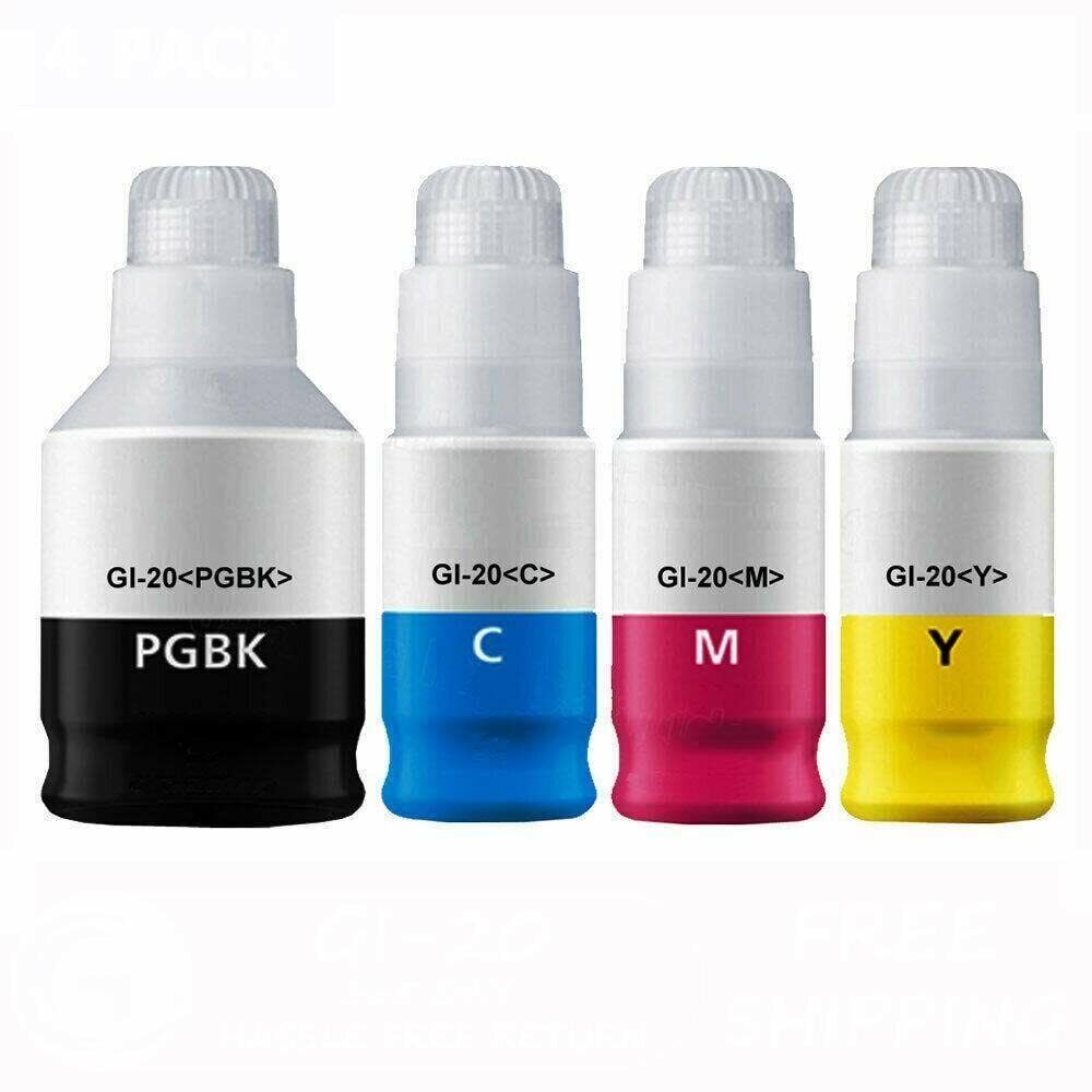 4 Packs GI-20 GI20 Refill Ink Bottles Compatible for Canon Pixma G5020