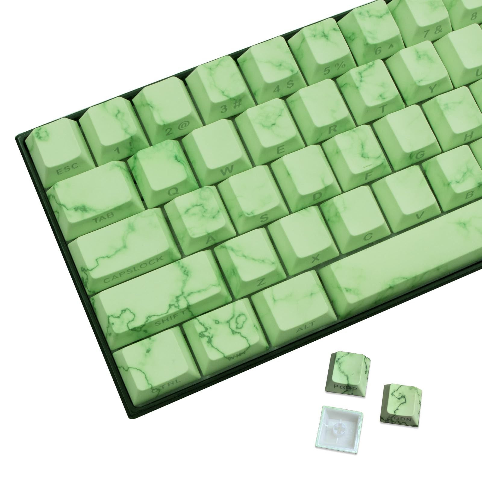 Green Keycaps PBT Side Printed Translucent 74 Keys Cherry Profile Layout