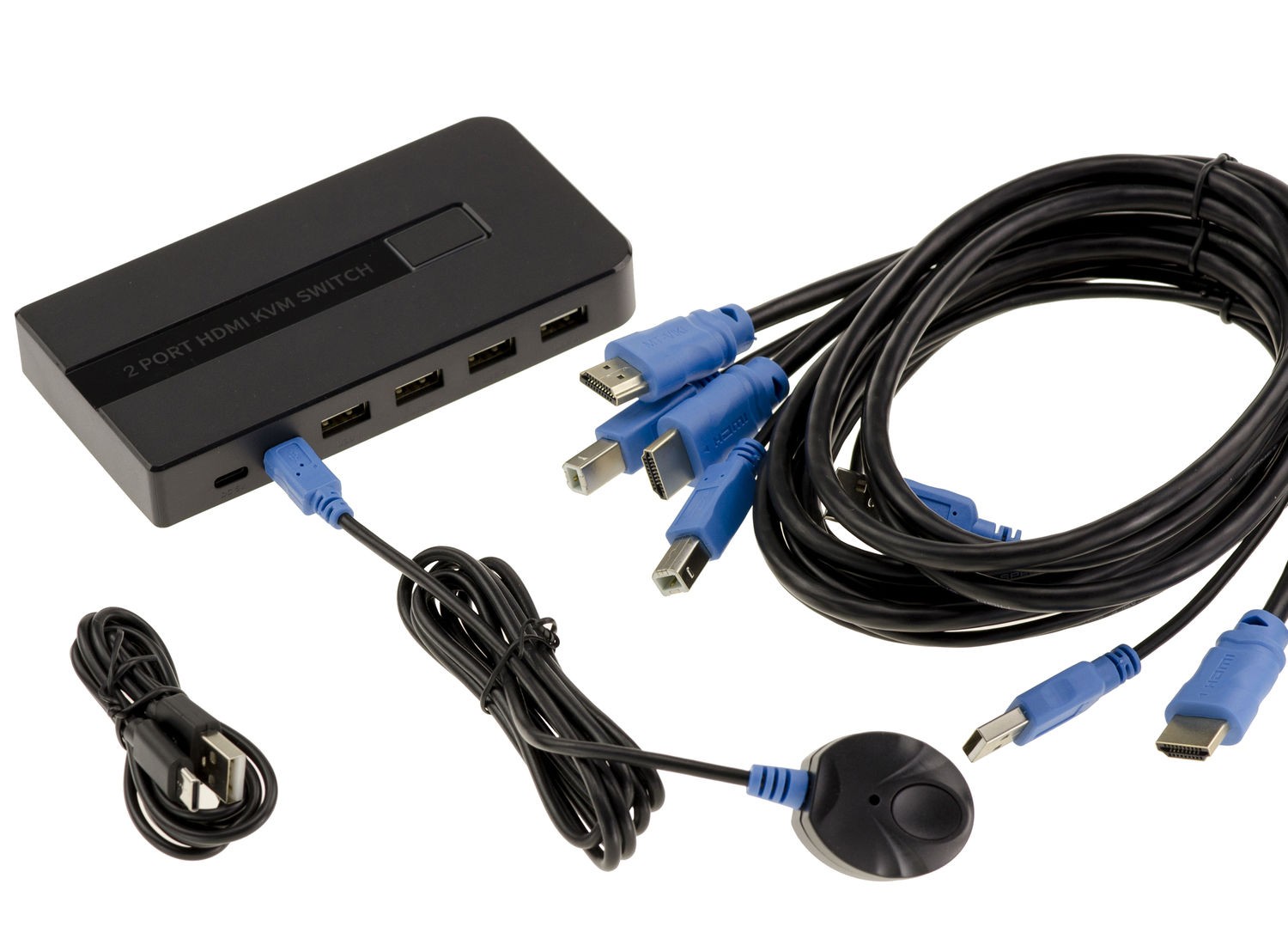KVM Switch Sharing Box Mouse Keyboard Screen 2 PCs HDMI 4K 60Hz