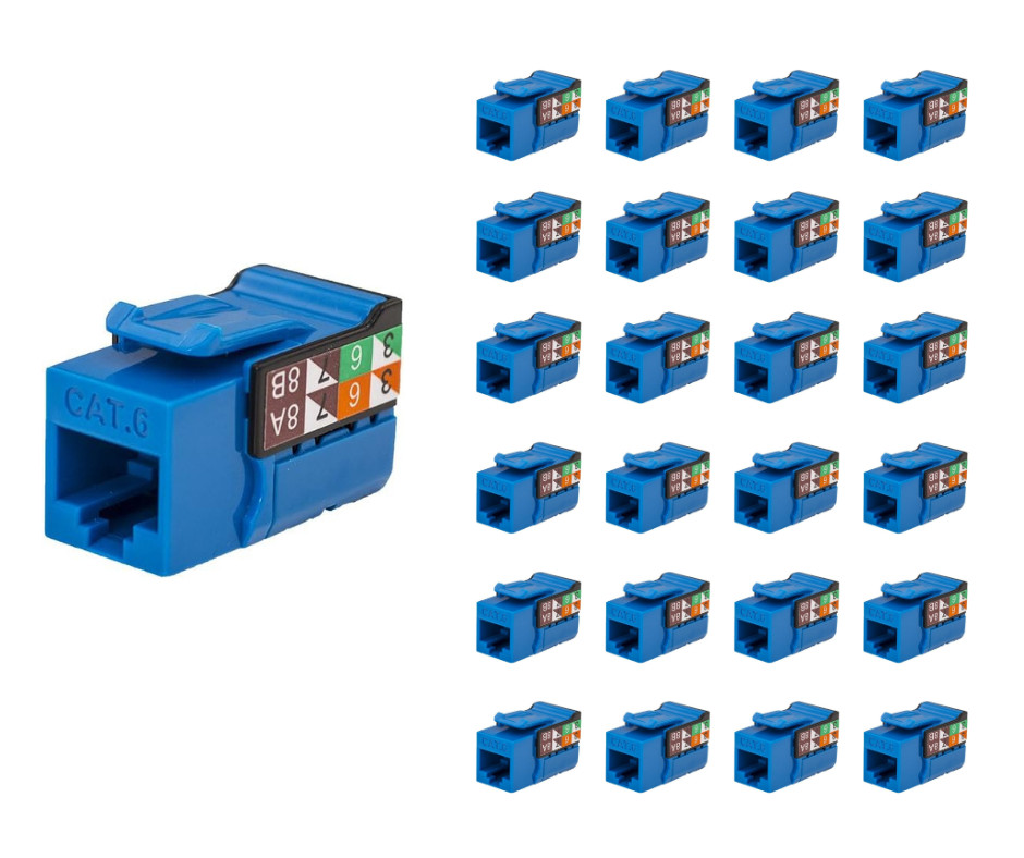 Vertical Cable 352-V2703/BL/25 CAT6 RJ45 Keystone Jack Unshielded Blue 25 pack