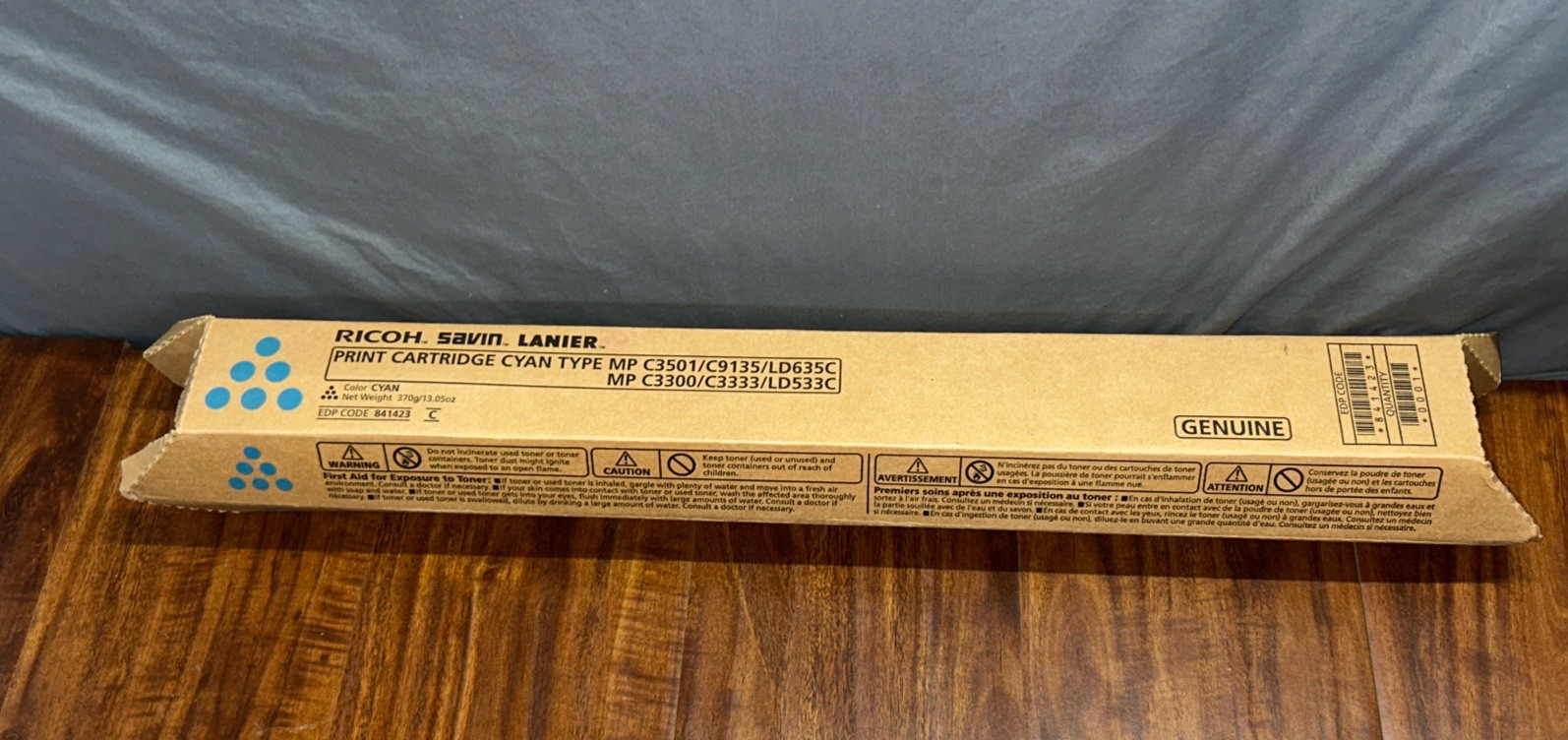 Genuine Ricoh 841423 Cyan Toner - NEW SEALED MP3501 MPC3300 C9135 LD635C
