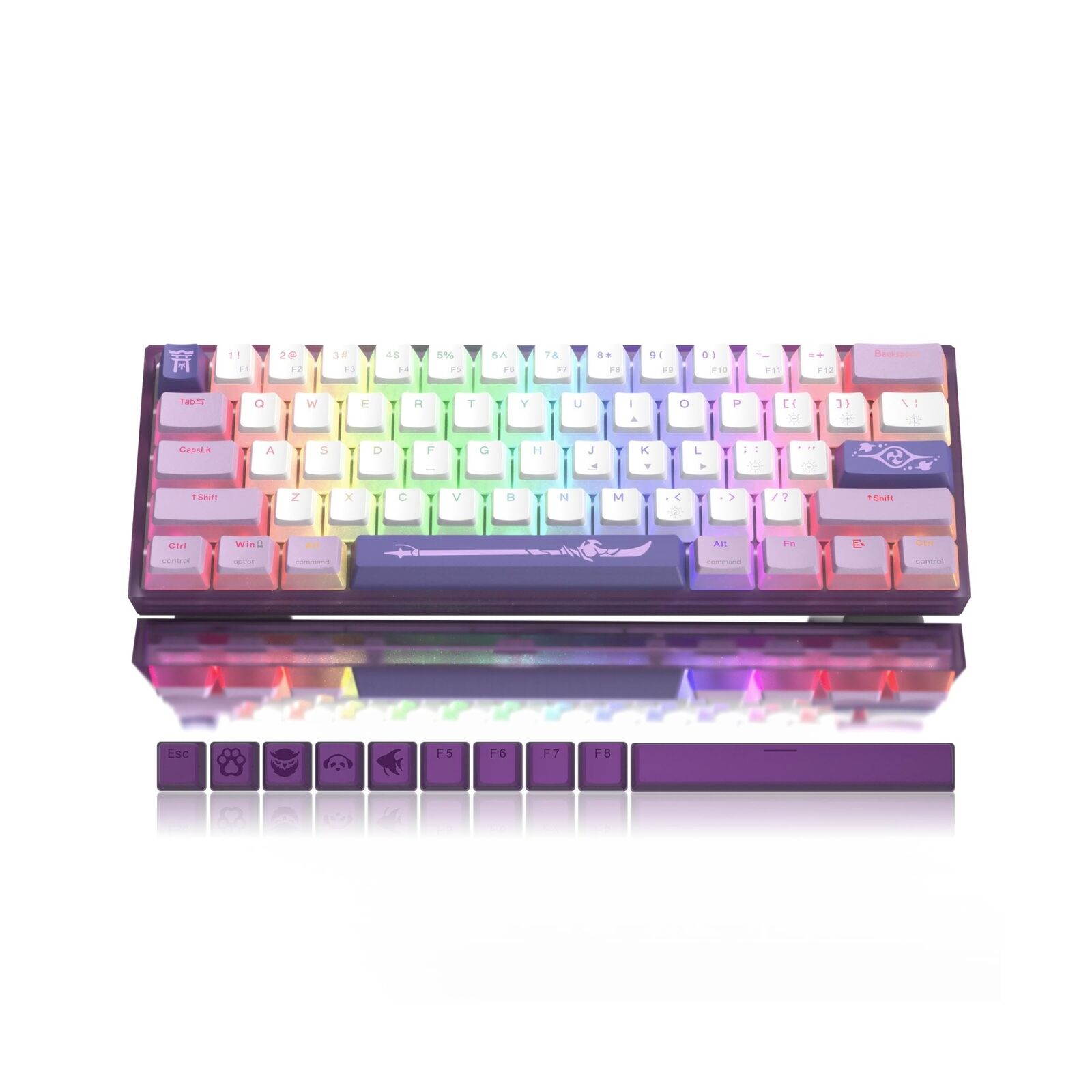60% Percent Keyboard, WK61 Mechanical RGB Wired Gaming Keyboard, Hot-Swappabl...
