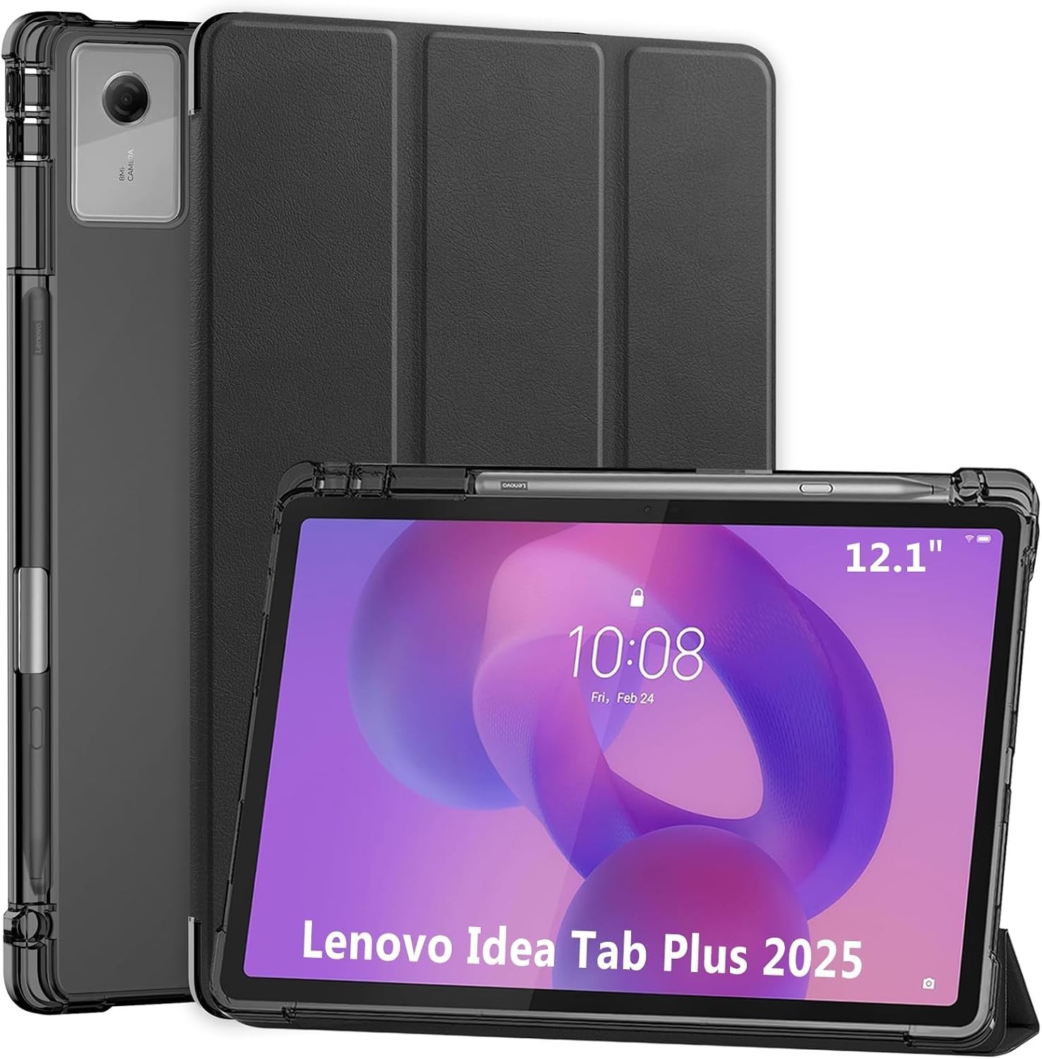 Case for Lenovo Idea Tab Plus 12.1 Inch, Slim Light Cover with Trifold Stand