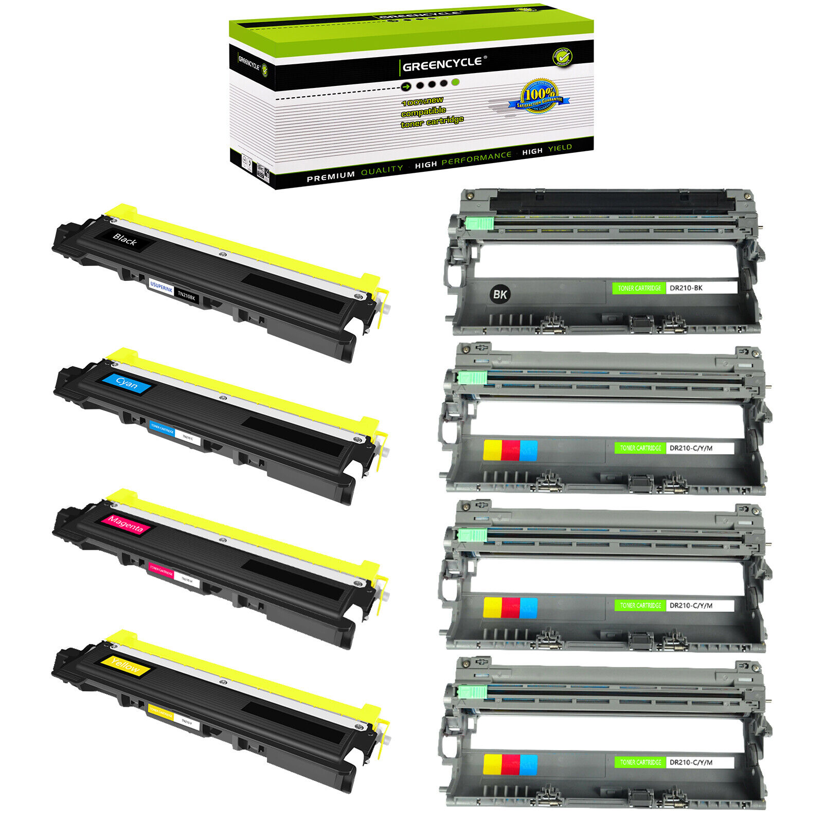 4PK TN210 Color Toner Cartridge & DR210 Drum Set For Brother MFC9325CW MFC9320CW