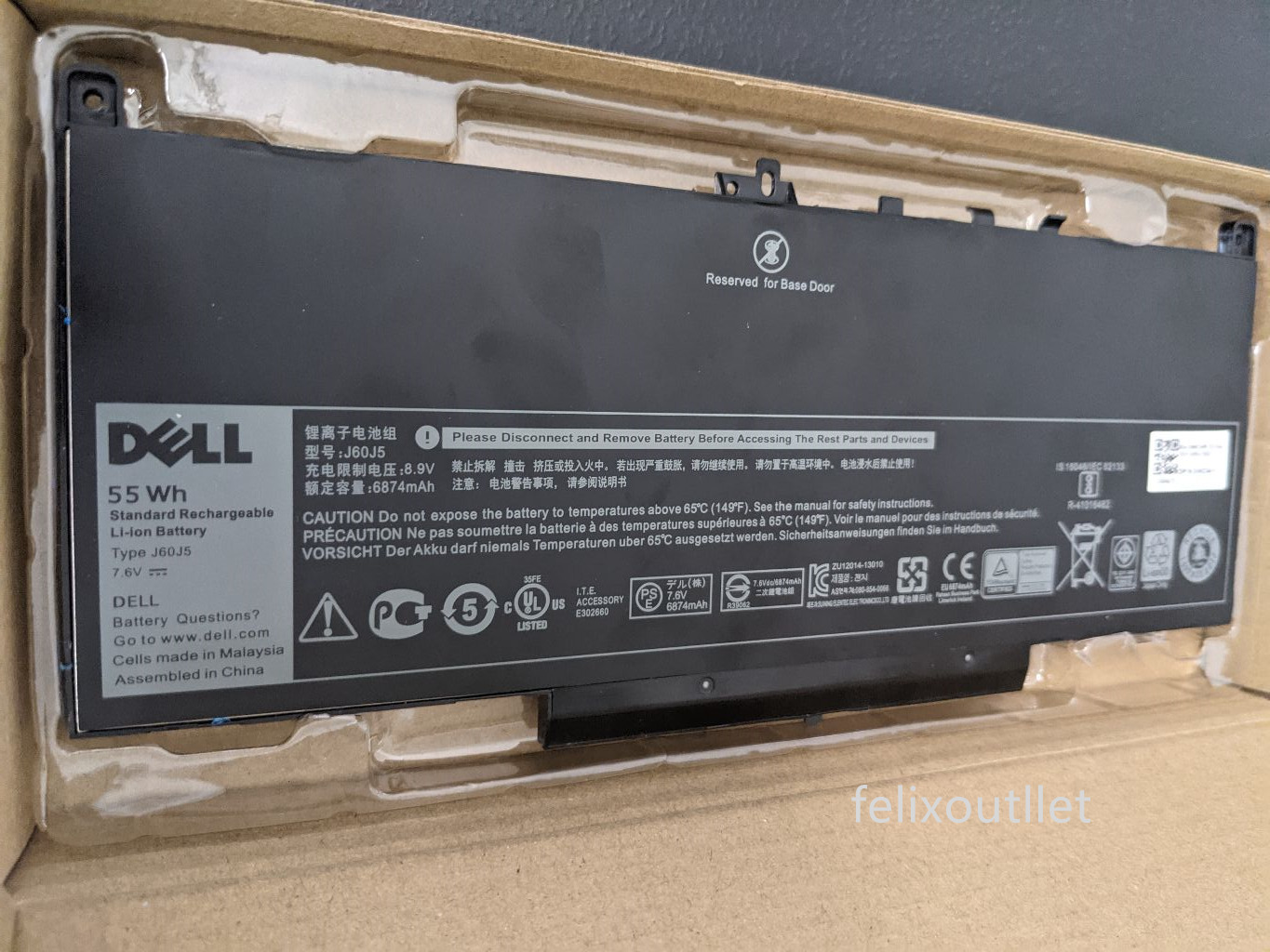 Genuine 55Wh J60J5 Battery for Dell Latitude E7470 E7270 7470 7270 Series NEW