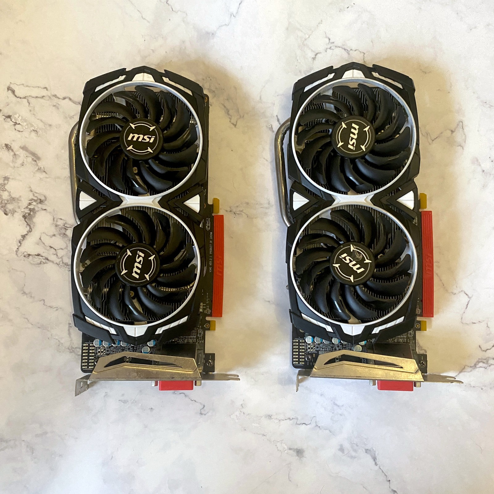 Dual (x2) MSI Radeon RX 470 "Miner" 4GB (Model: MS-V341 v2.1) - *FOR PARTS ONLY*