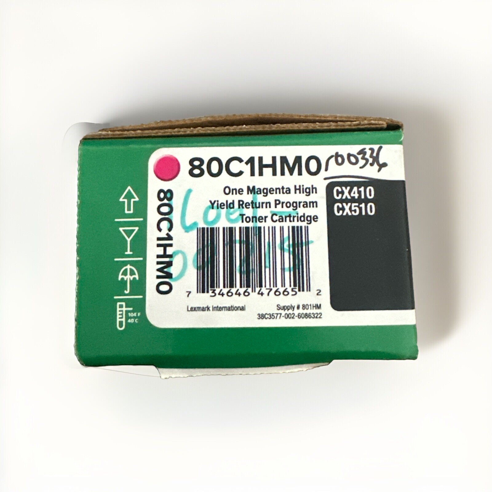 Lexmark 80C1HM0 High Yield Return Program Toner Cartridge Magenta *READ DESCRIP*