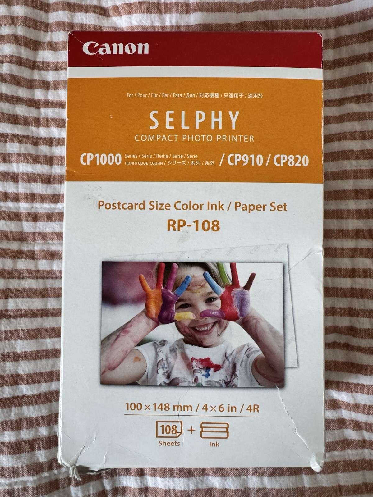 Canon Selphy CP1000 CP910 CP820 - 4x6 - 108 Sheets Color Ink Paper Set - RP-108