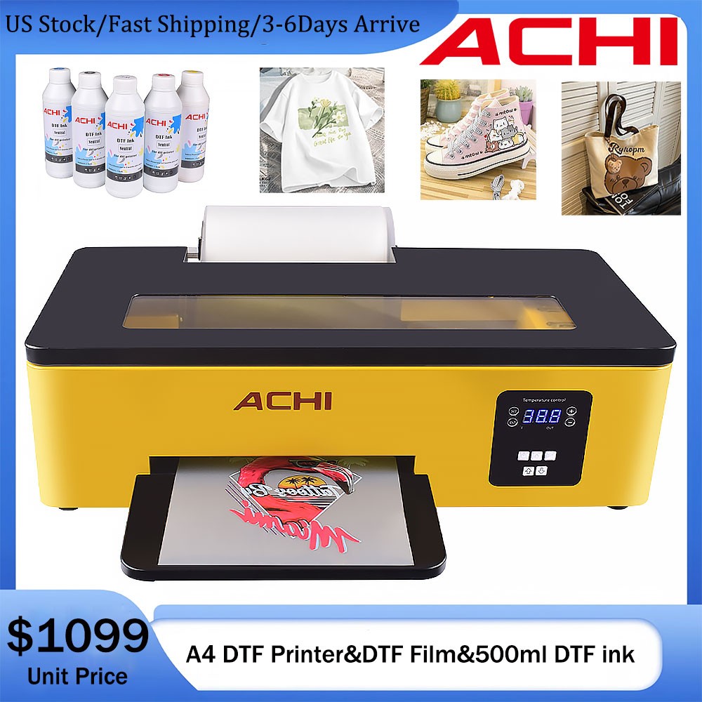 A4 Epson L800 Head DTF T-Shirt Printer Flatbed Inkjet Printer & 5x500ML DTF Ink