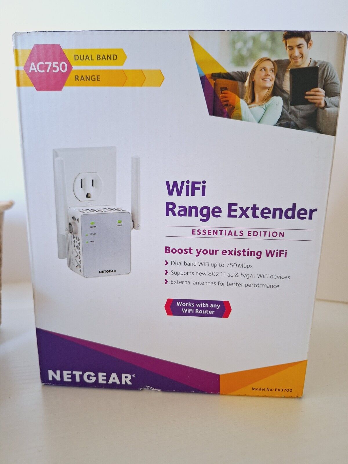 NETGEAR AC750 Wi-Fi Range Extender EX3700-100NAS
