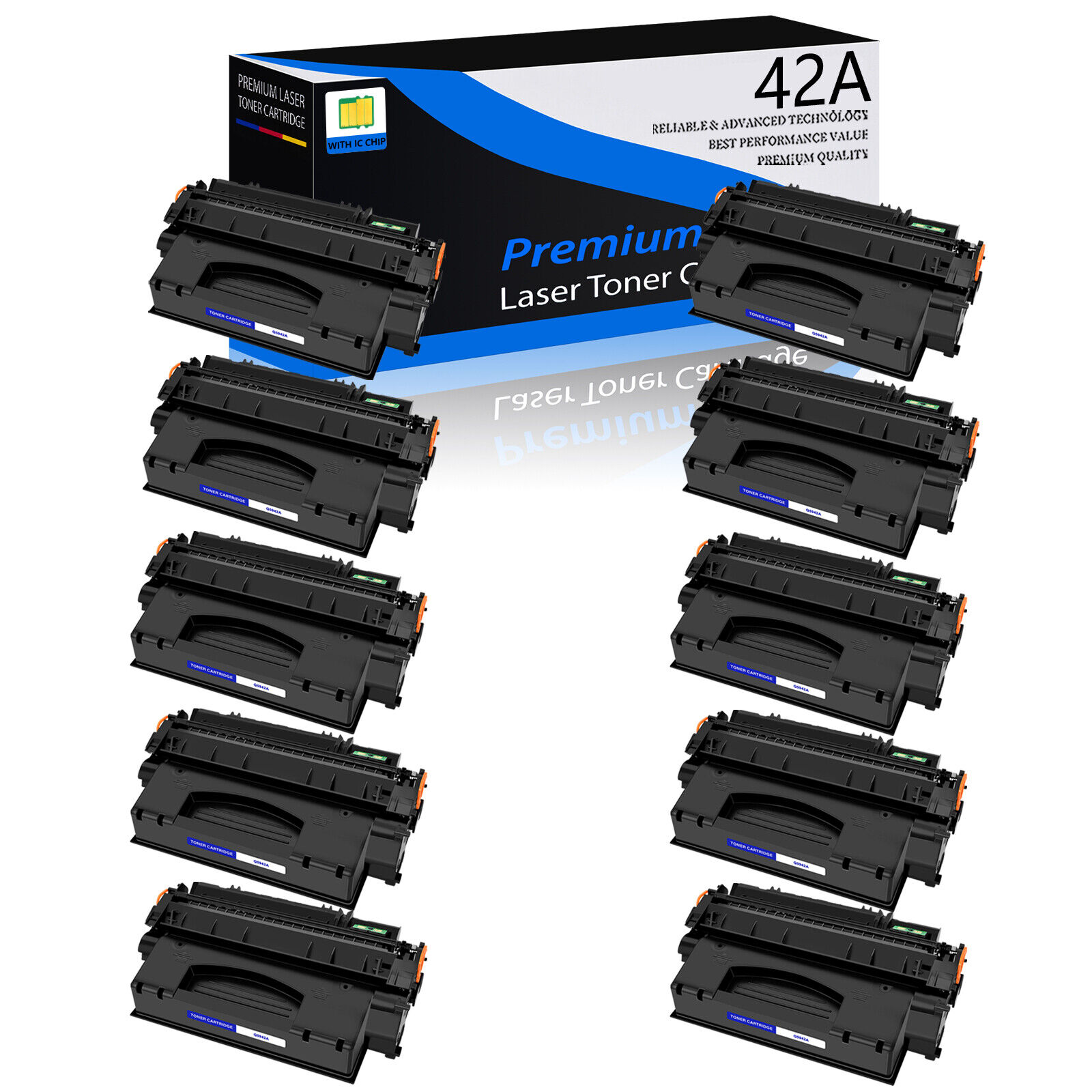 10PK Black Q5942A 42A Toner Compatible for HP LaserJet 4350n 4350tn 4240 4240n