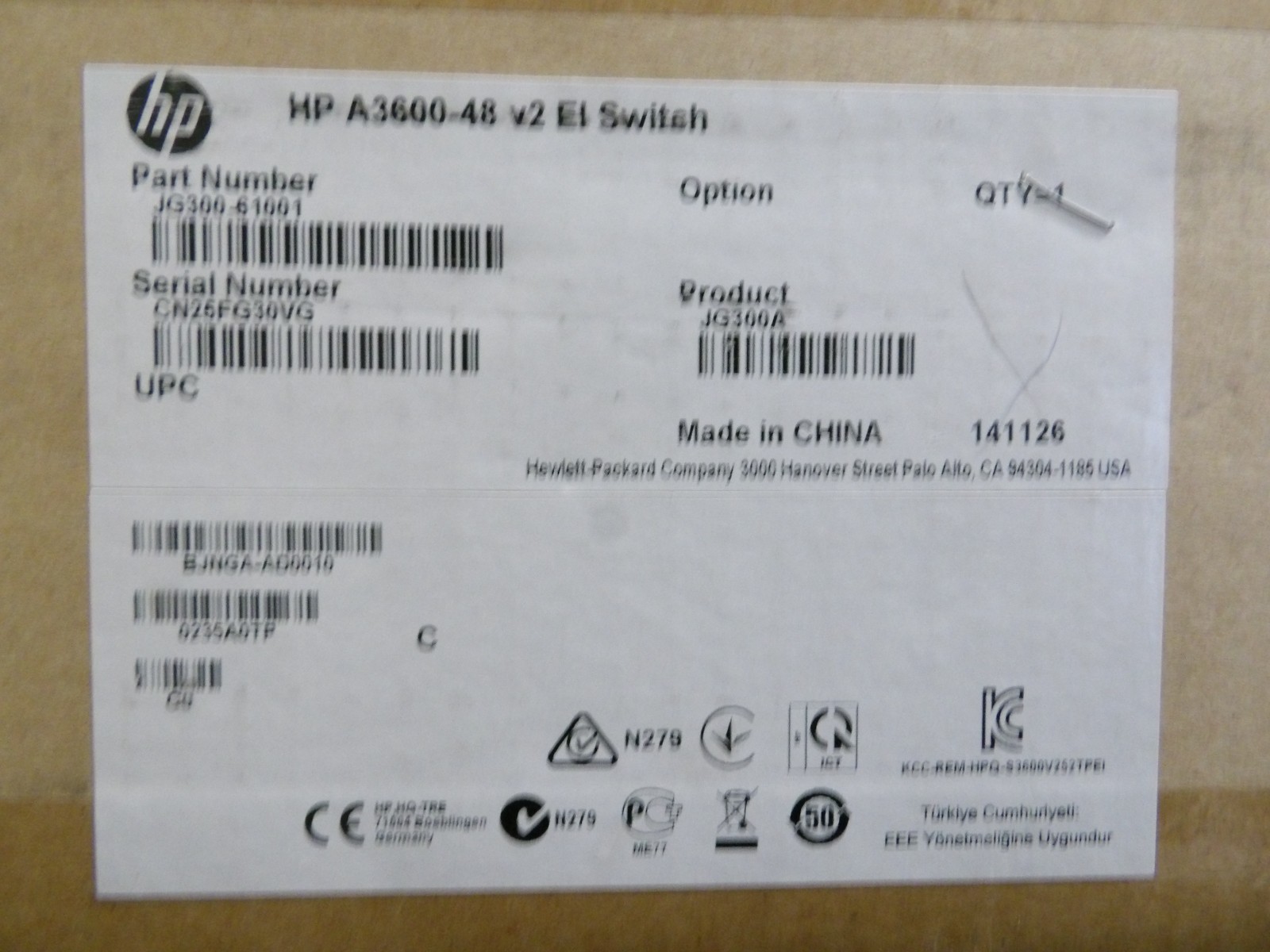 HP JG300A A3600-48 v2 El Switch 3