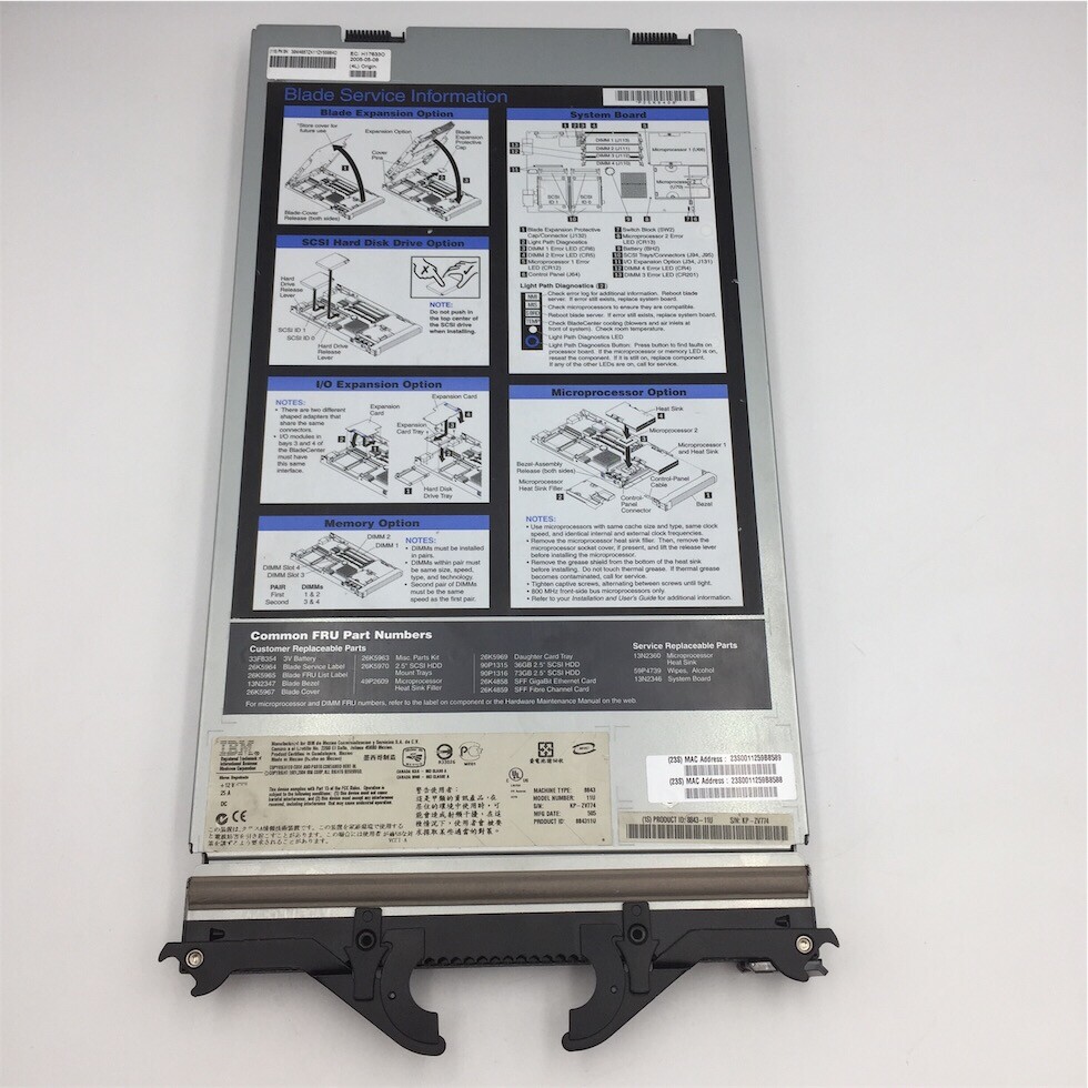 IBM BLADECENTER HS20 CTO 8843-11U-CTO