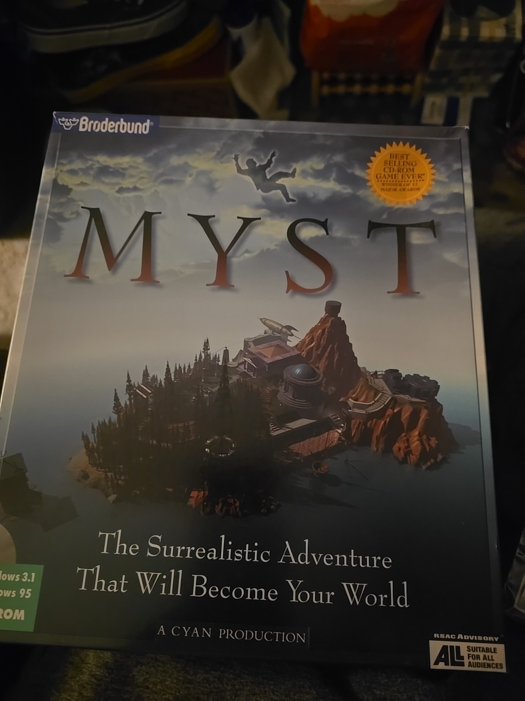 Myst (Windows 3.1 & 95  Broderbund 1993 1994 Game Box w book of the black ship