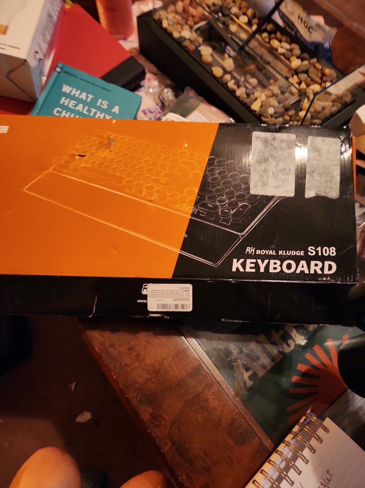 RK ROYAL KLUDGE S108 Typewriter Style Retro Mechanical Gaming Keyboard Wired