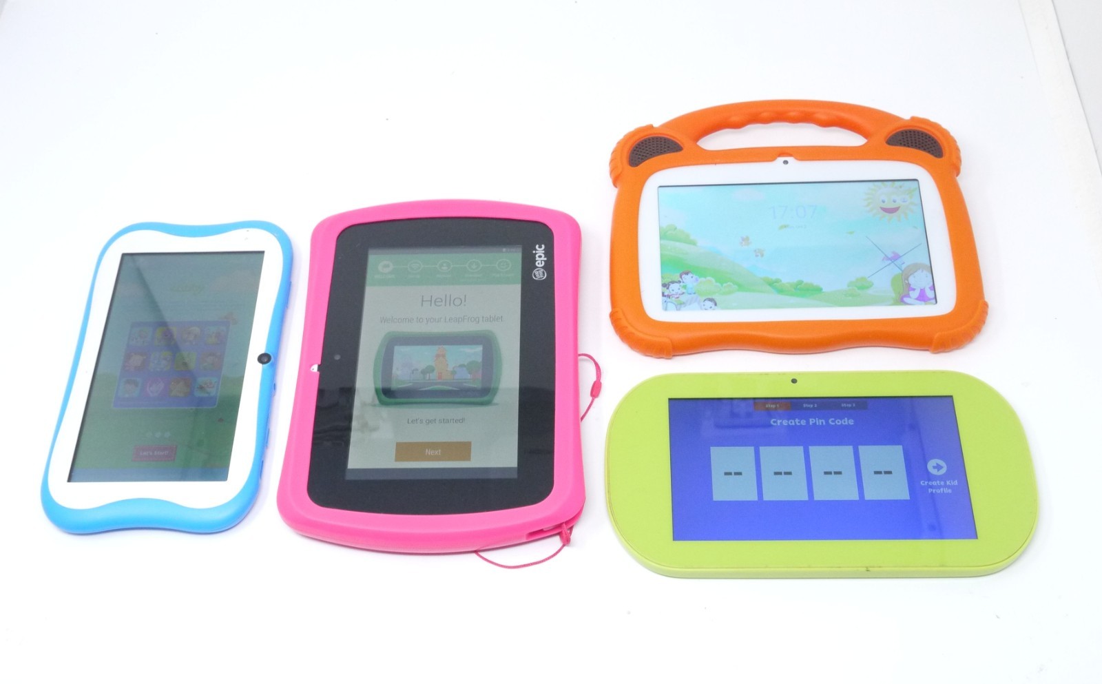 Lot of 4 Various Working Childrens Tablets - PBS Kids / Sprout Cubby / Leap Frog
