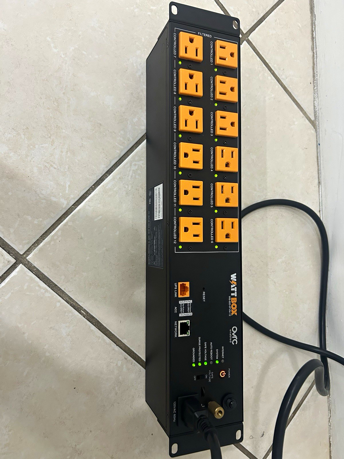 WattBox WB-800-IPVM-12 Rack Mount IP Power Conditioner 12-Outlets 120VAC