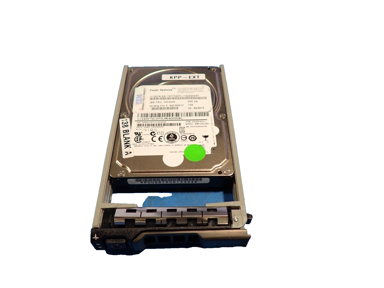 IBM 74Y4936 600GB SFF 10,000 RPM SAS HDD Internal Hard Disk Drives