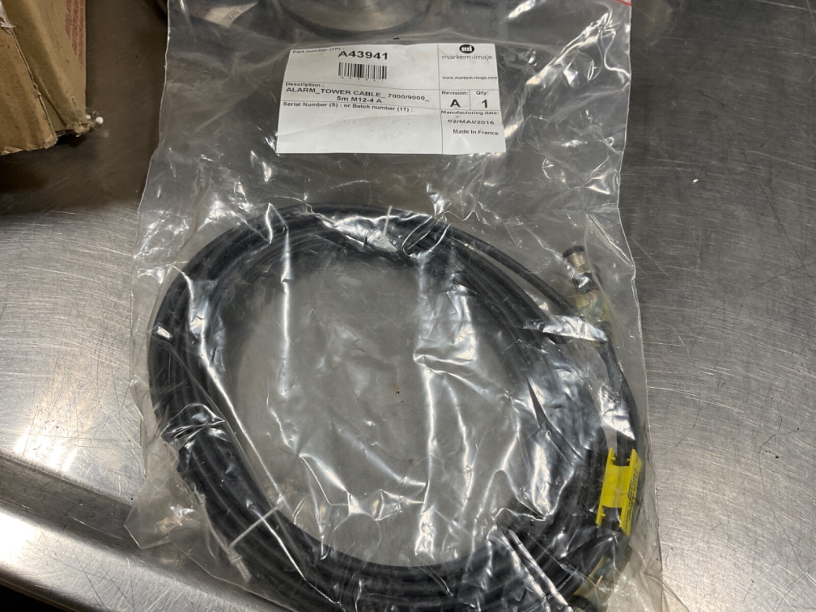 Markem-Imaje A43941 Alarm Tower Cable 5M for Markem Continuous Inkjet 9000 NEW