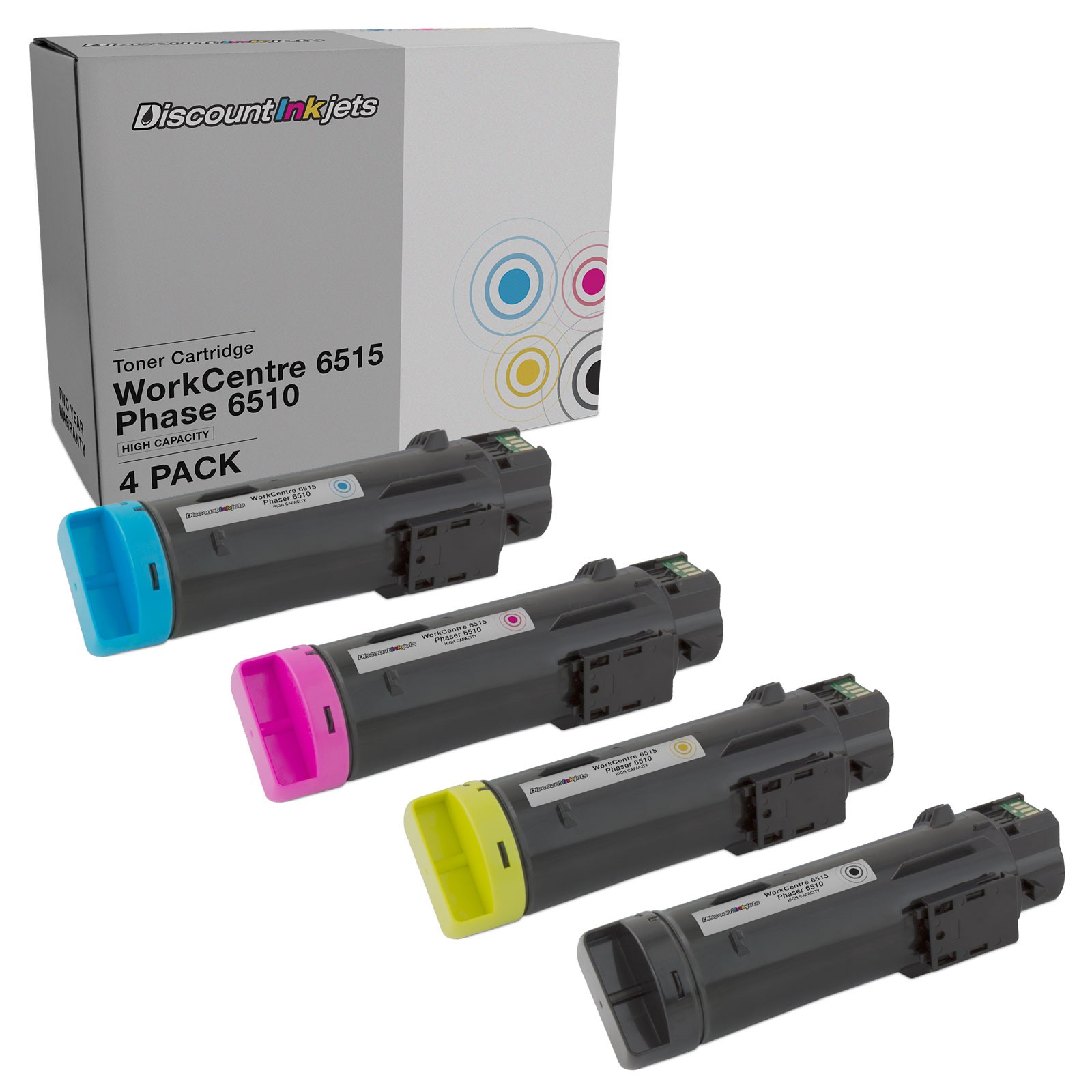 Ink Cartridges for Xerox Phaser 6510 & WorkCentre 6515 4pk HY