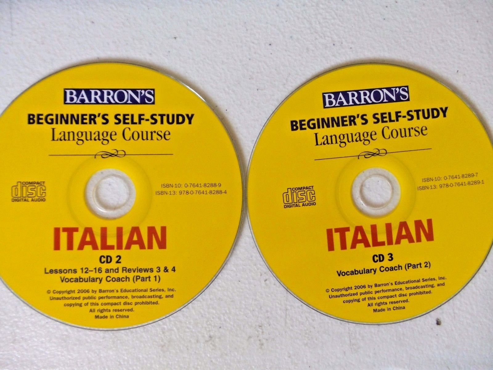 Barron's Beginner's Self-Study Language: Italian (CD 2 & 3) *DISCS ONLY*